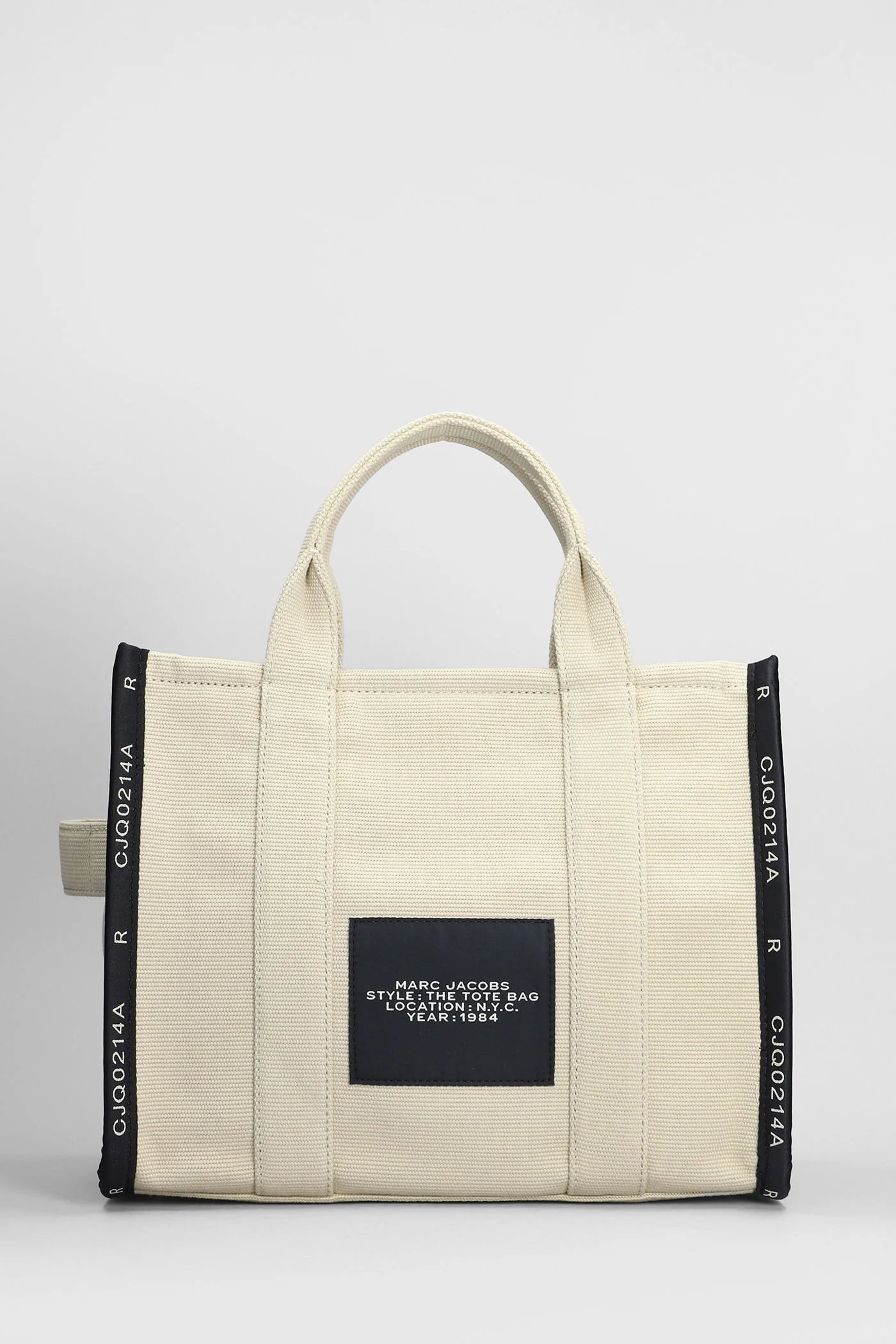 The medium tote Tote in beige cotton - Image 3
