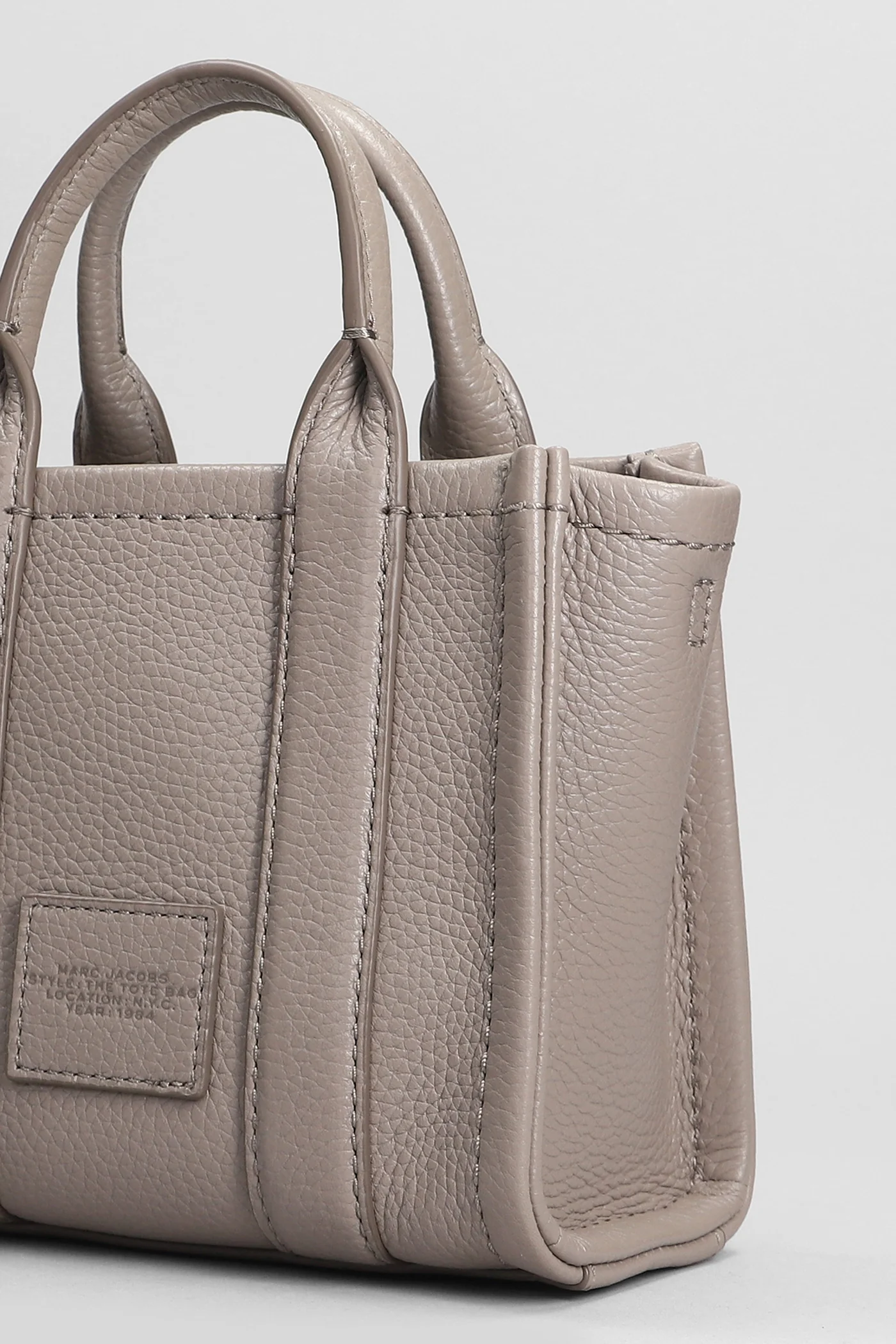 The mini tote Tote in grey leather - Image 4