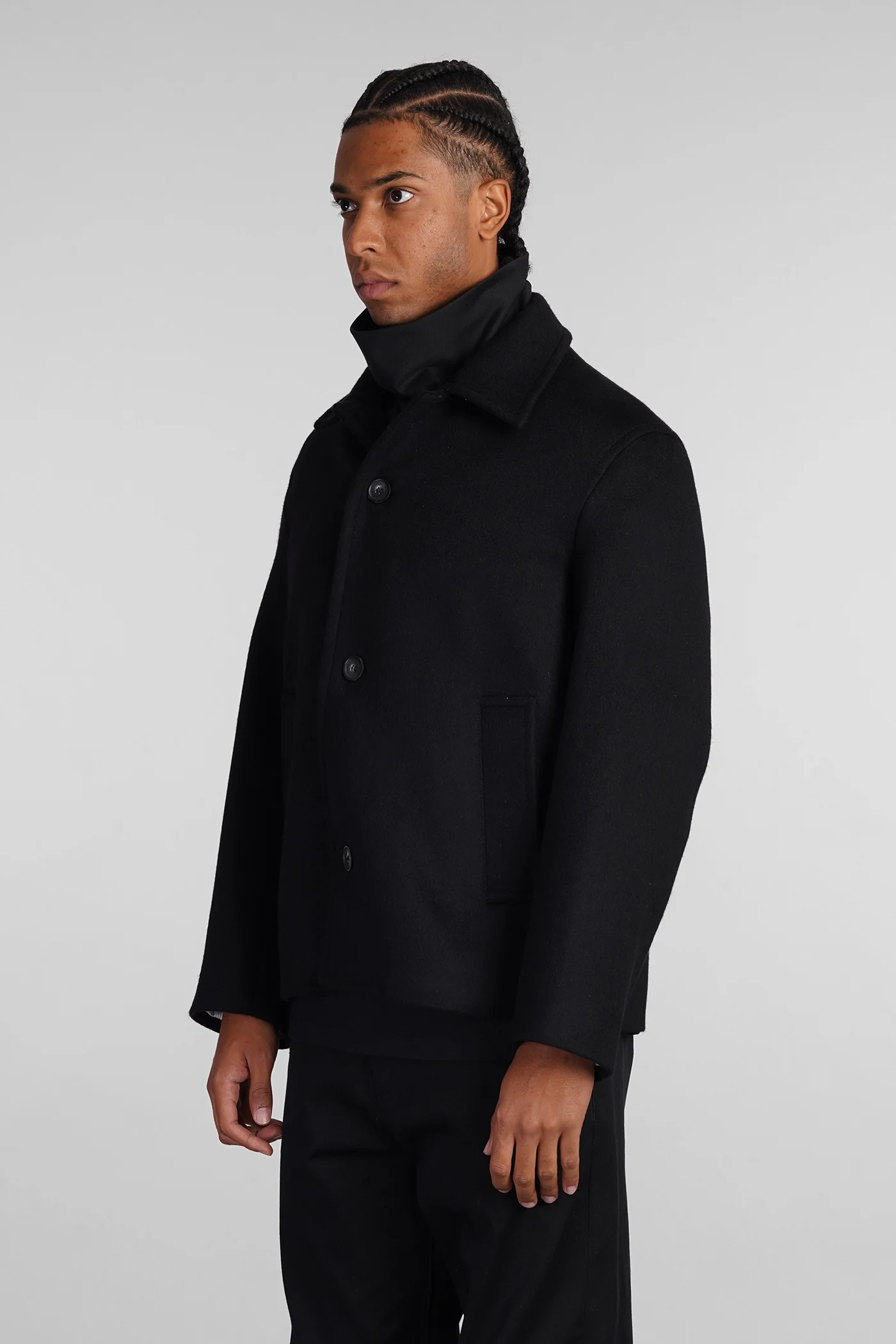 Coat in black wool - Image 4