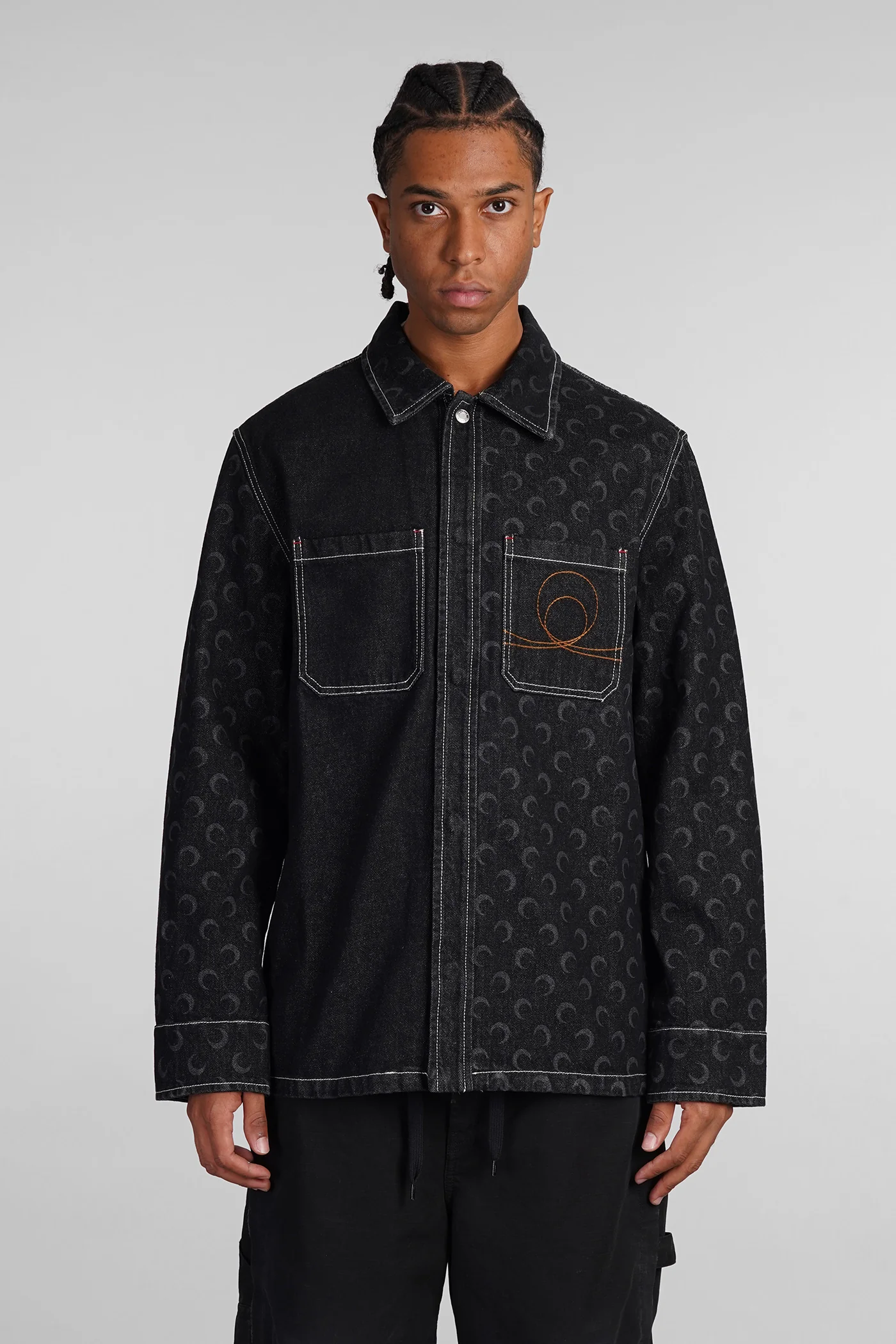 Denim Jackets in black cotton