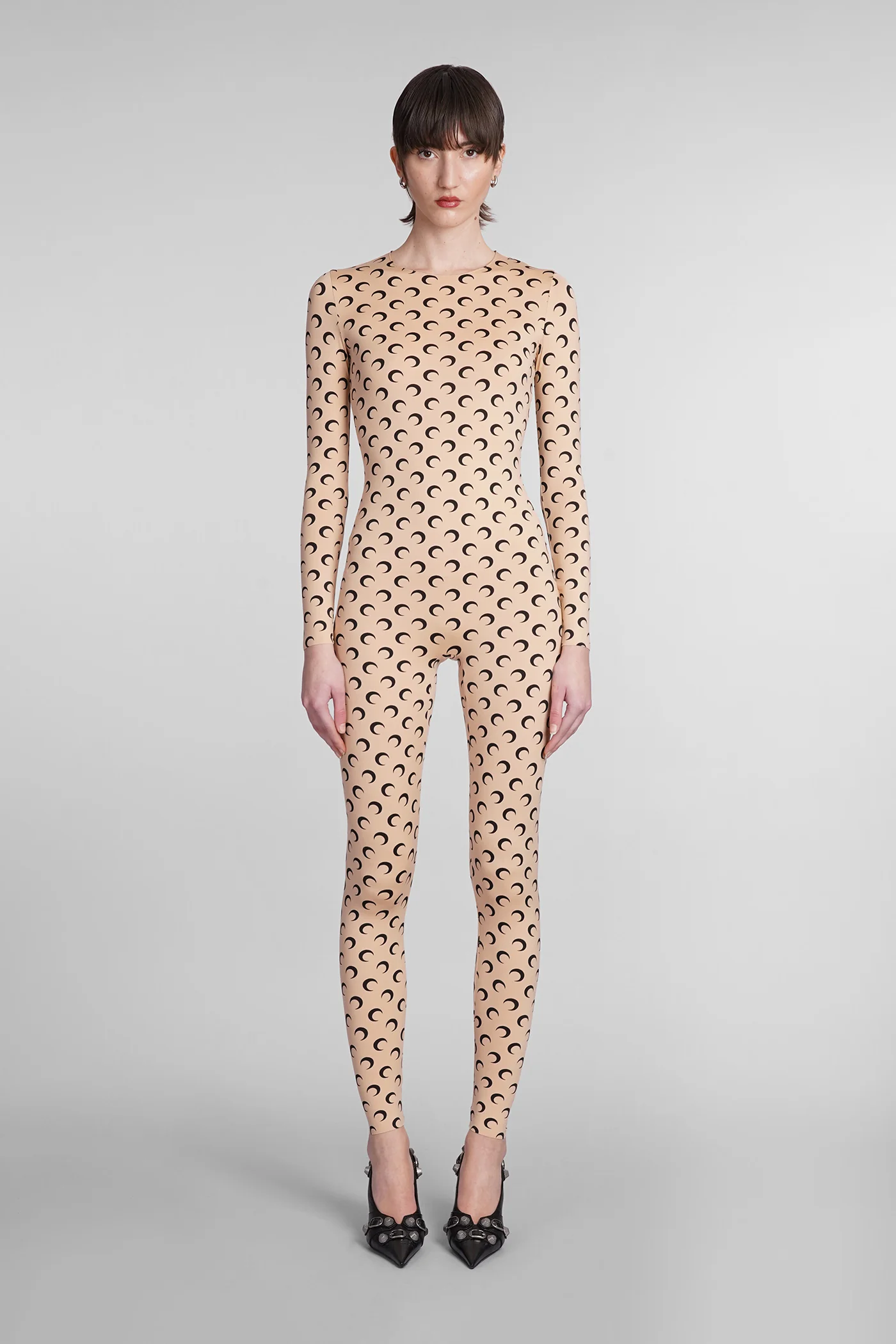 Jumpsuit in beige polyamide