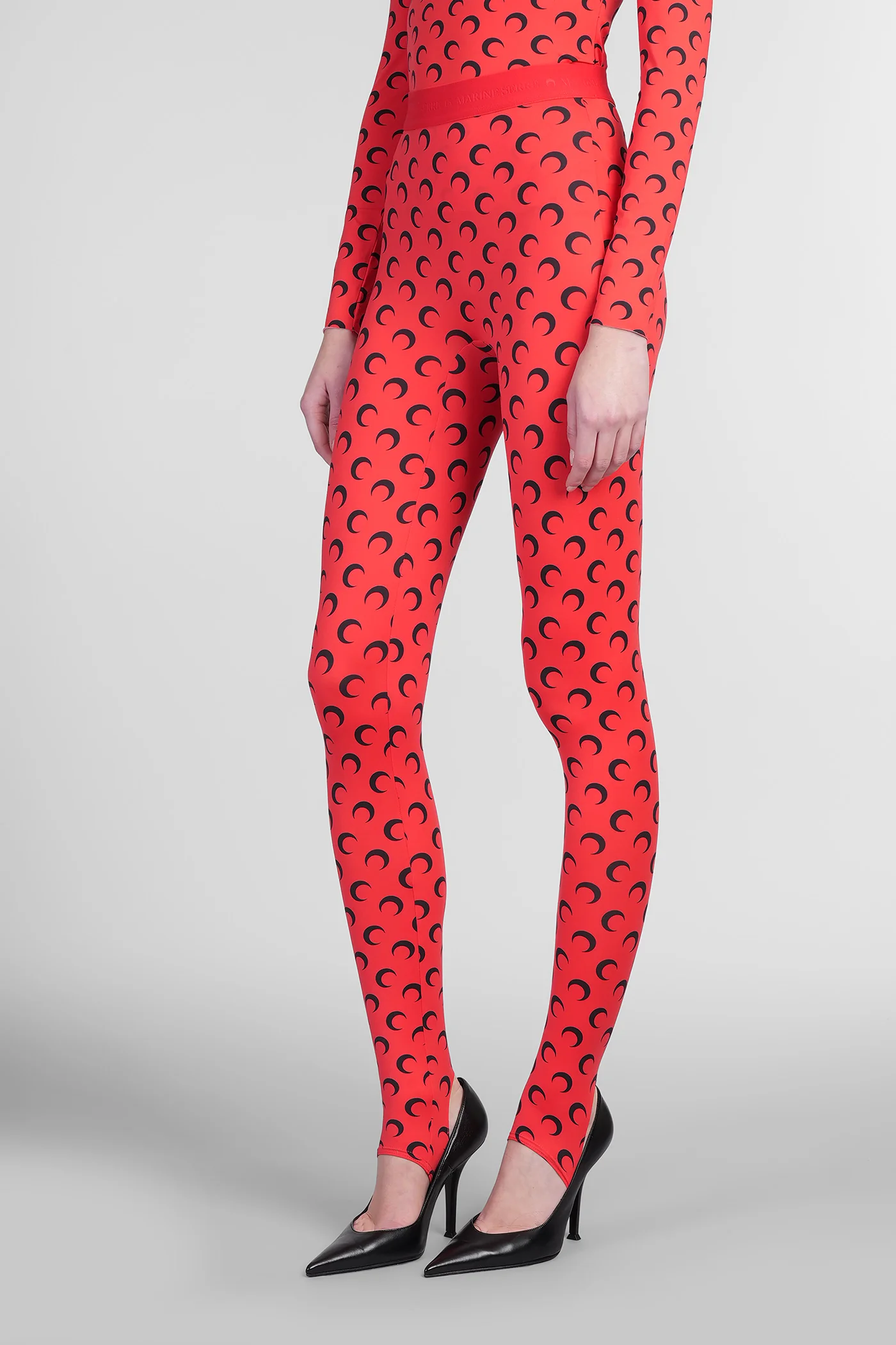 Leggings in red polyamide - Image 4