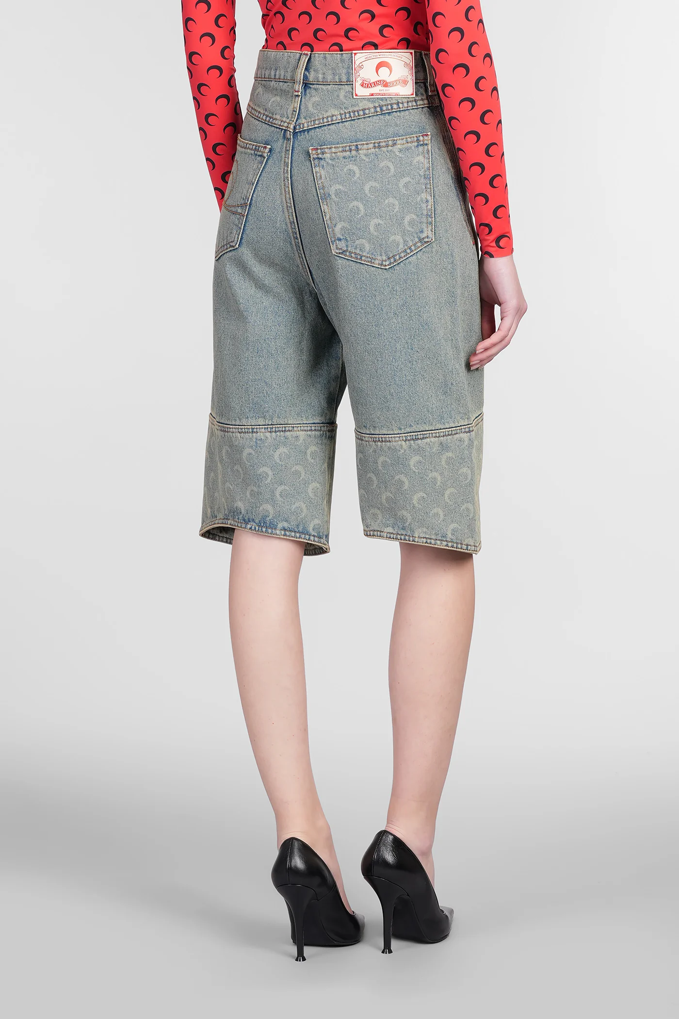 Shorts in beige cotton - Image 3