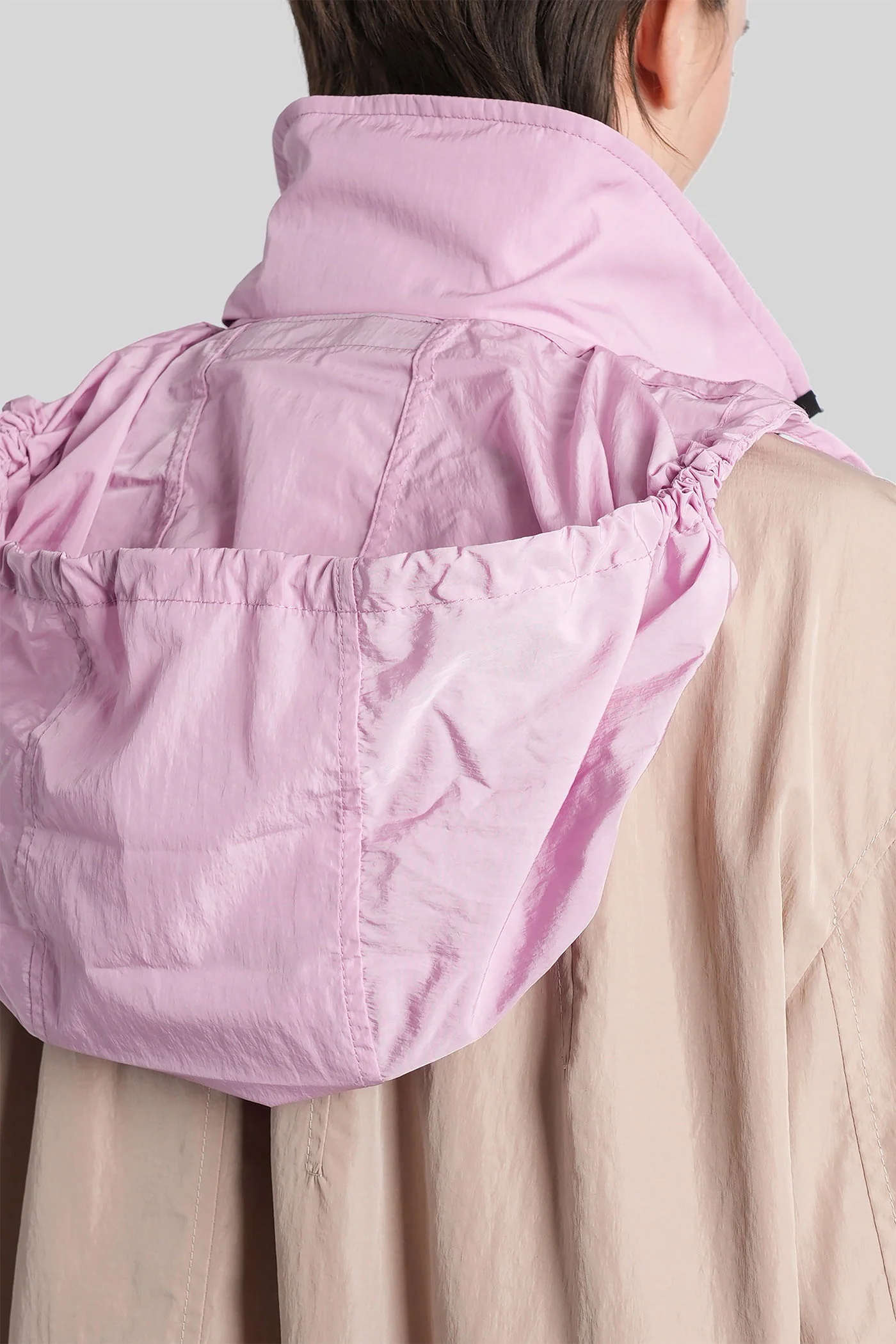 Casual jacket in taupe polyamide - Image 5