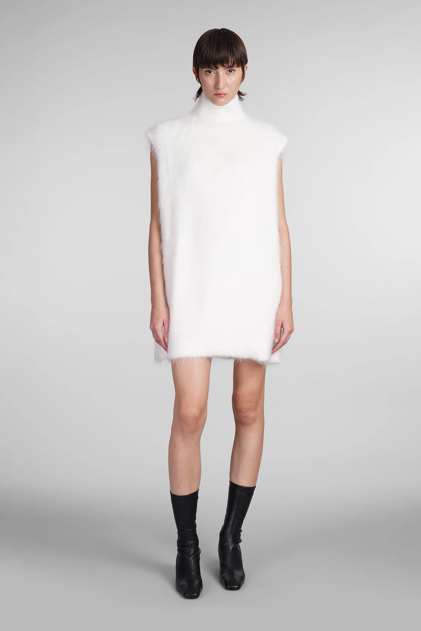 Dress woman in beige Mohair