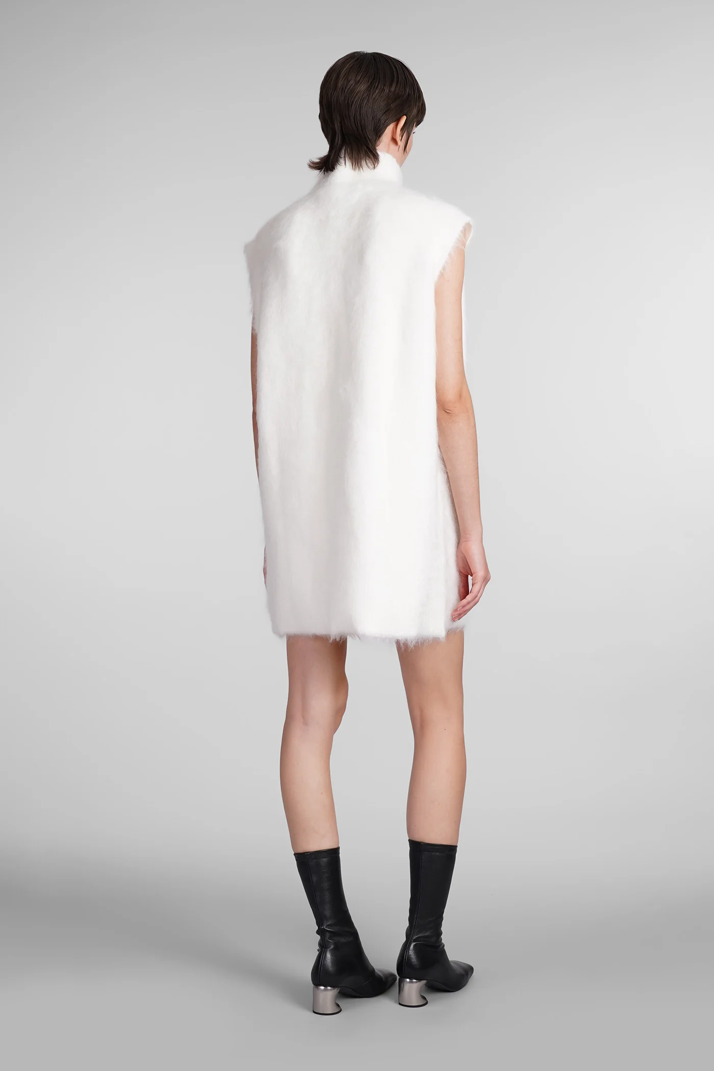Dress woman in beige Mohair - Image 3