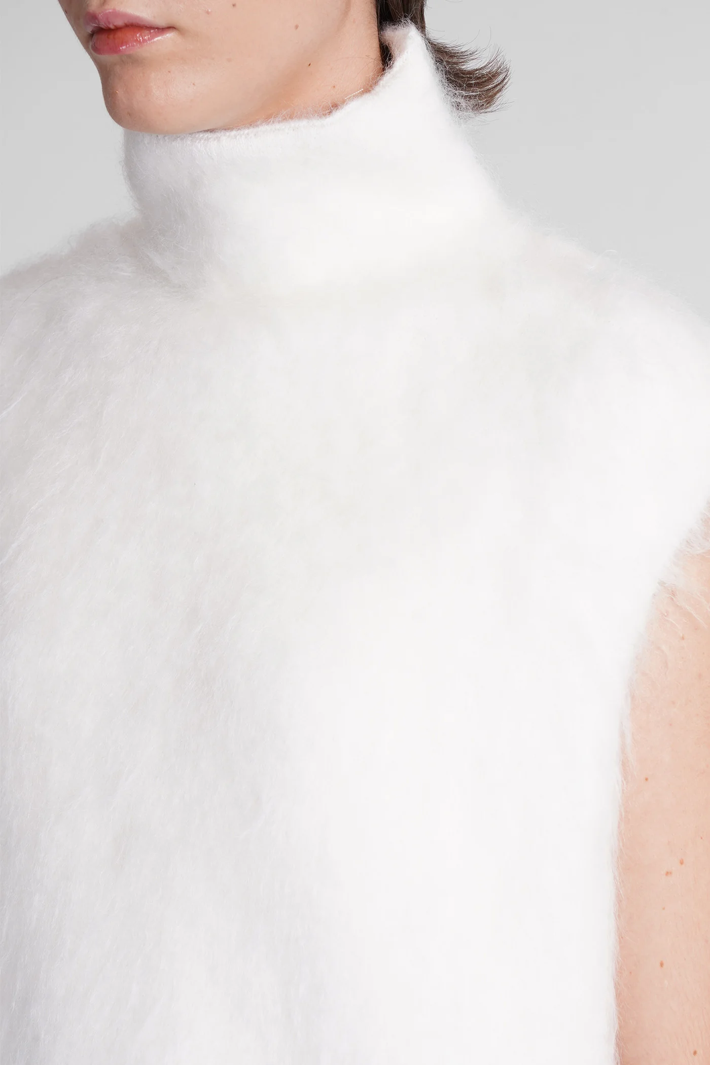 Dress woman in beige Mohair - Image 5
