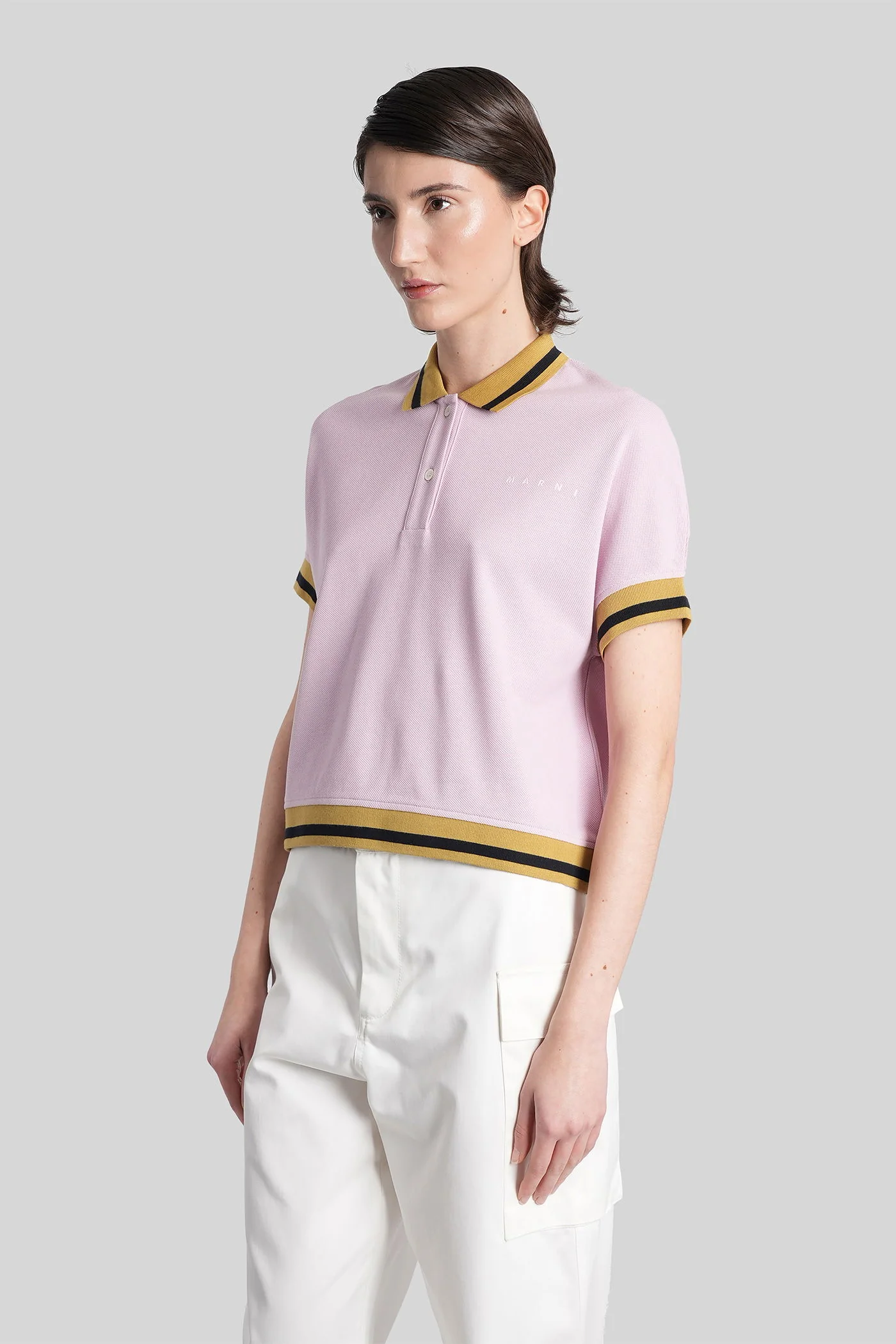 Polo in rose-pink cotton - Image 4