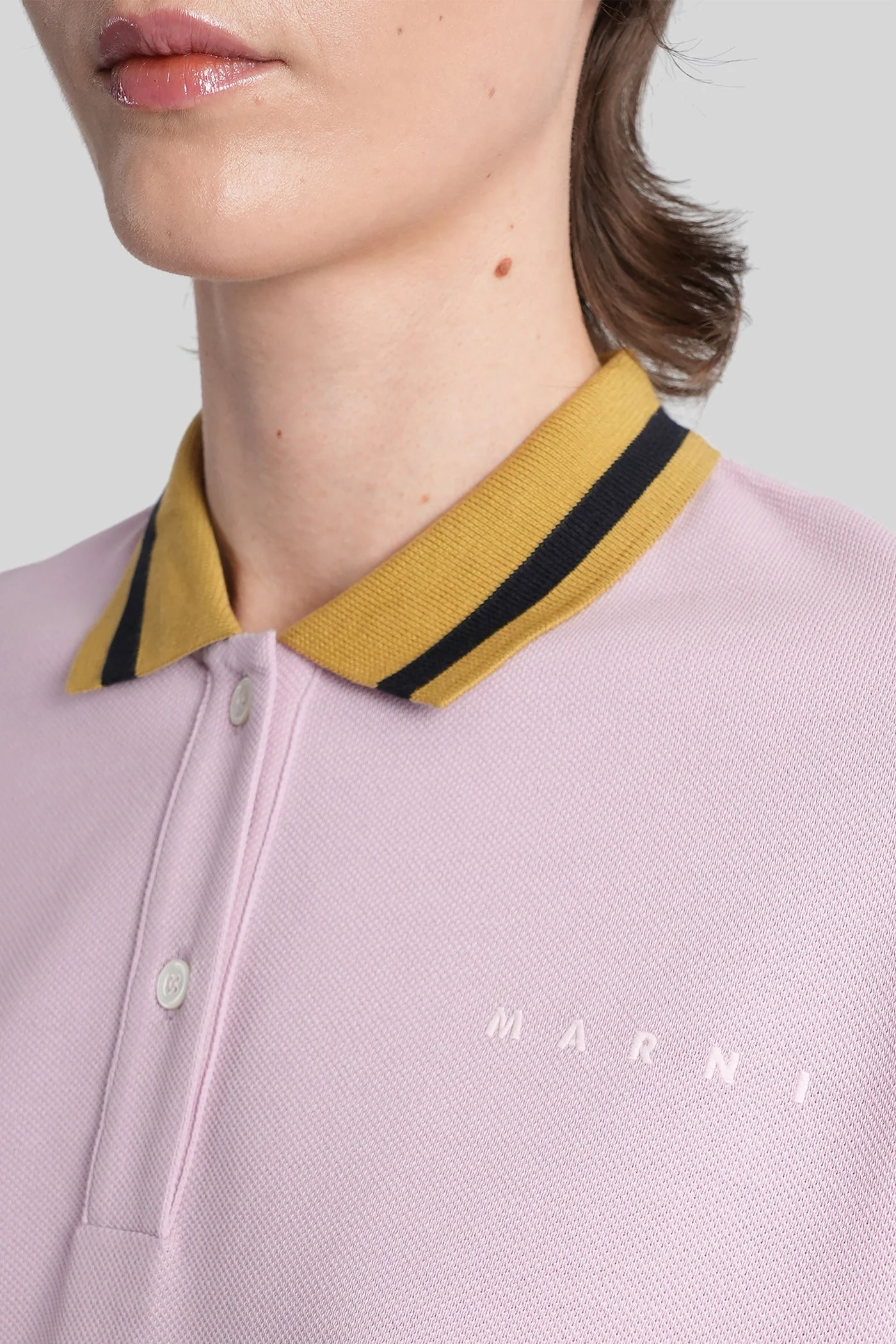 Polo in rose-pink cotton - Image 5