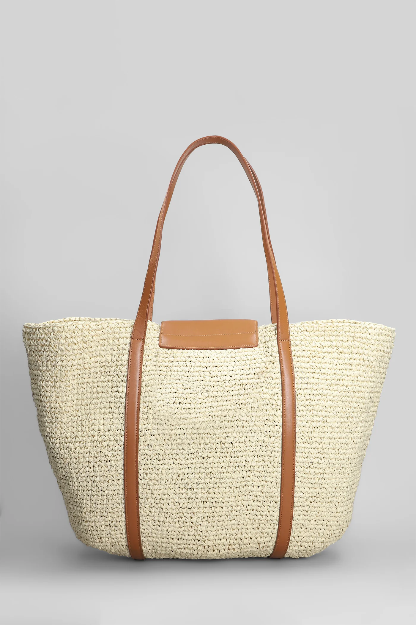 Trunkaroo Tote in beige raffia - Image 3