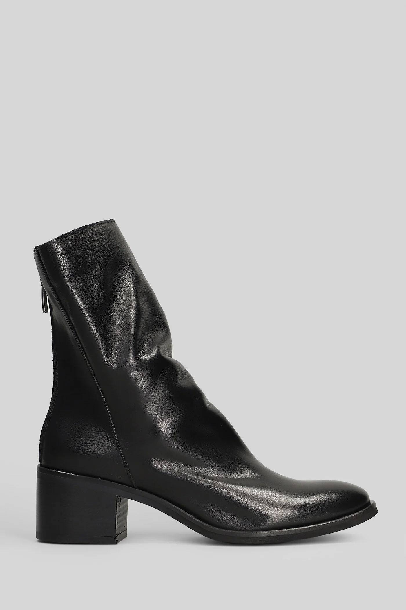 High heels Ankle boots in black leather