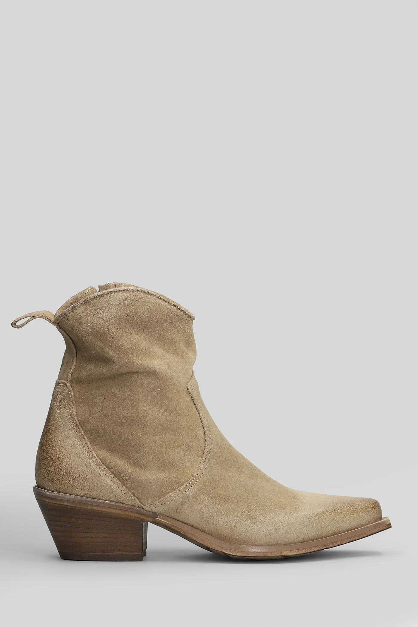texan Ankle boots in beige suede