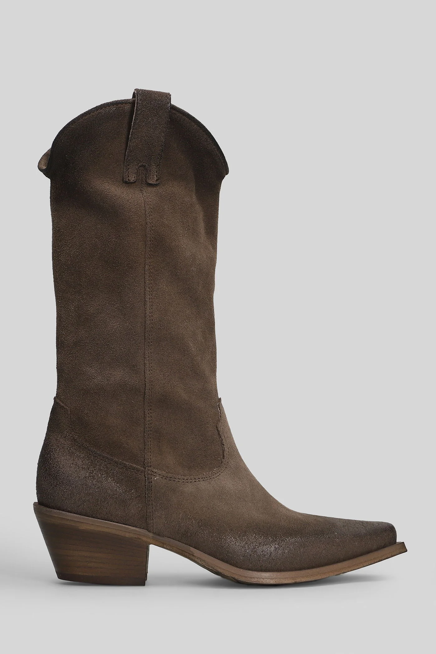 texan boots in brown suede