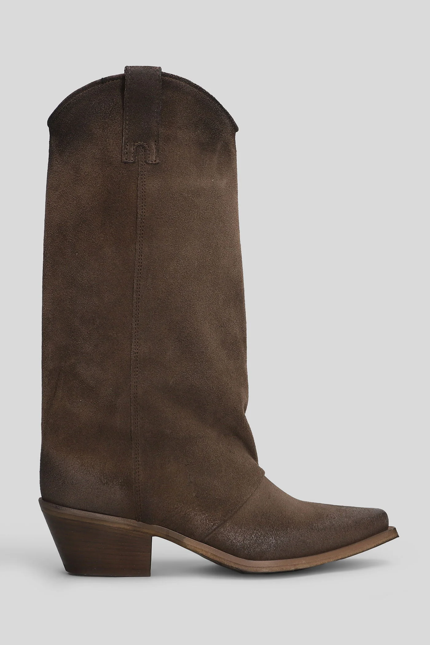 texan boots in brown suede