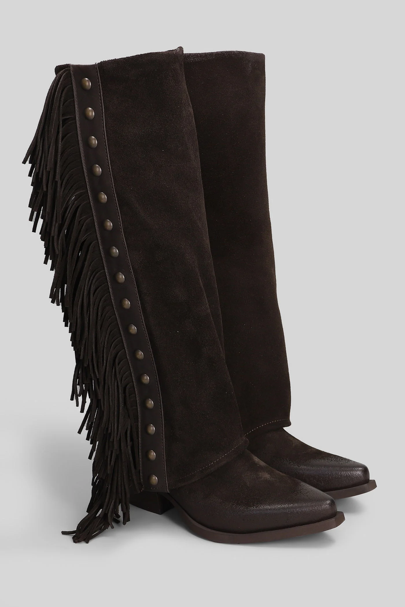 texan boots in dark brown suede - Image 2