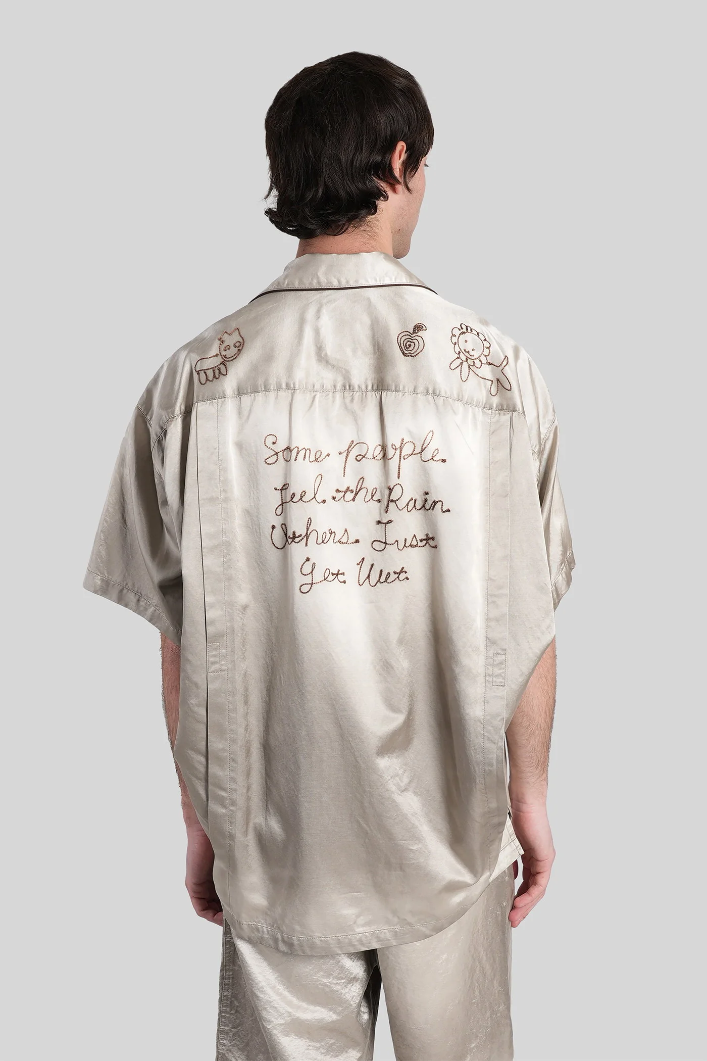 Shirt in beige cotton - Image 3