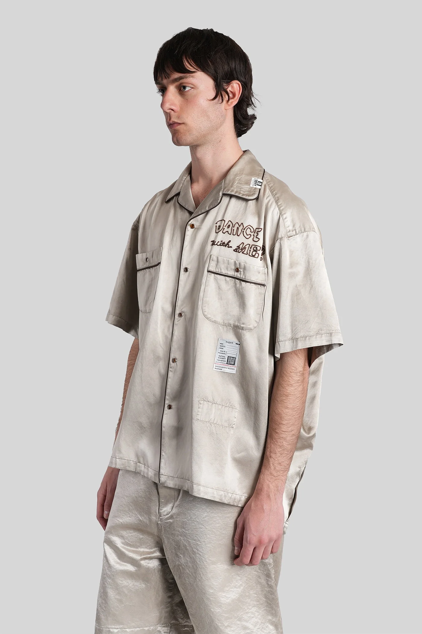 Shirt in beige cotton - Image 4