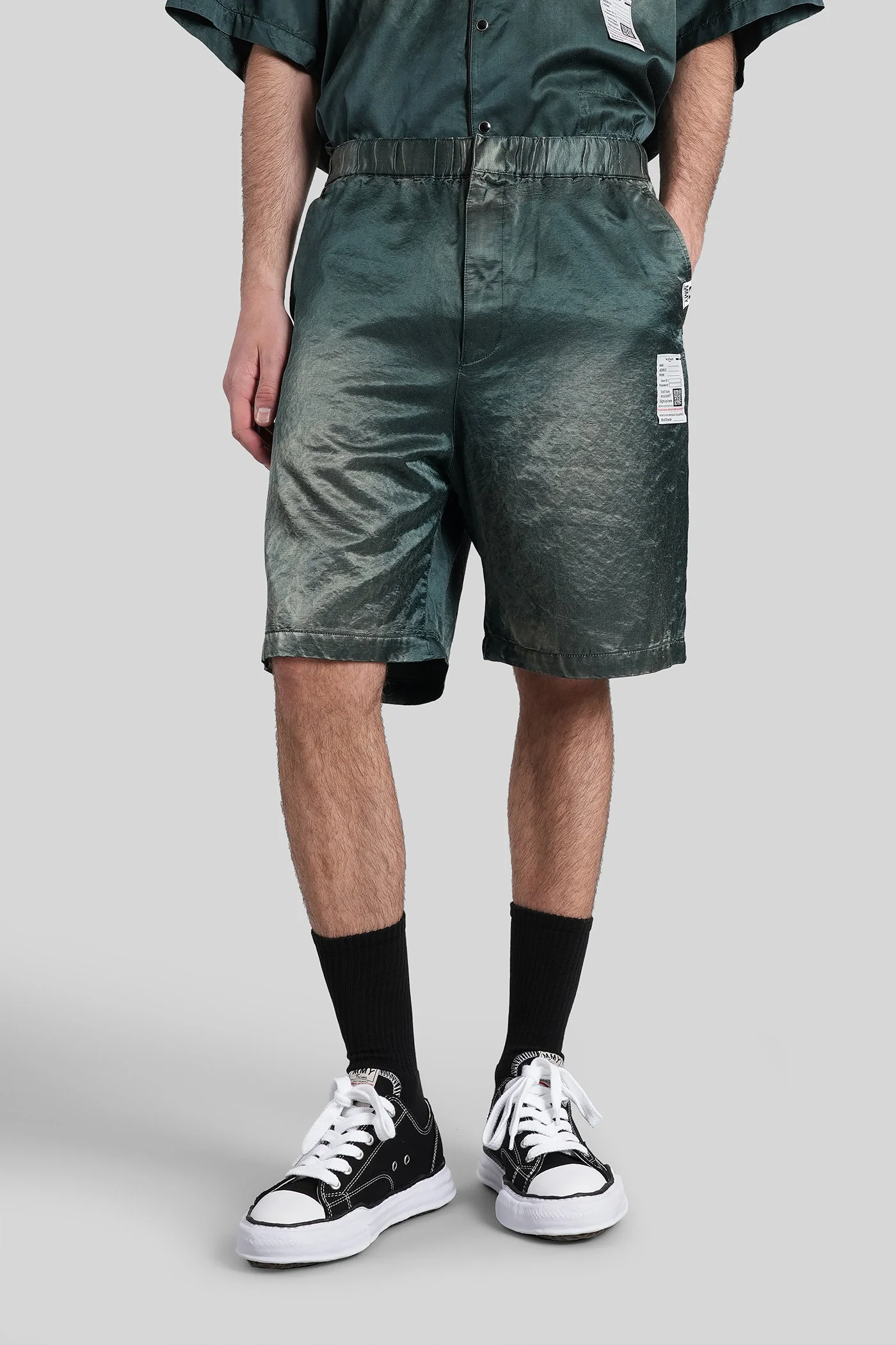 Shorts in green cotton