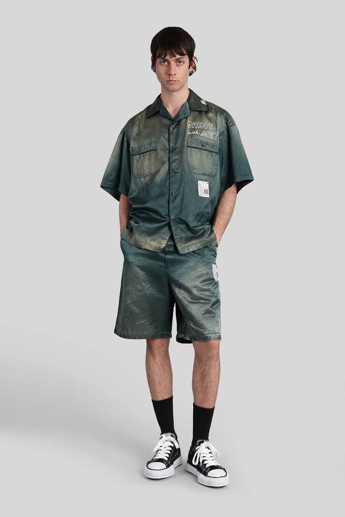 Shorts in green cotton - Image 2