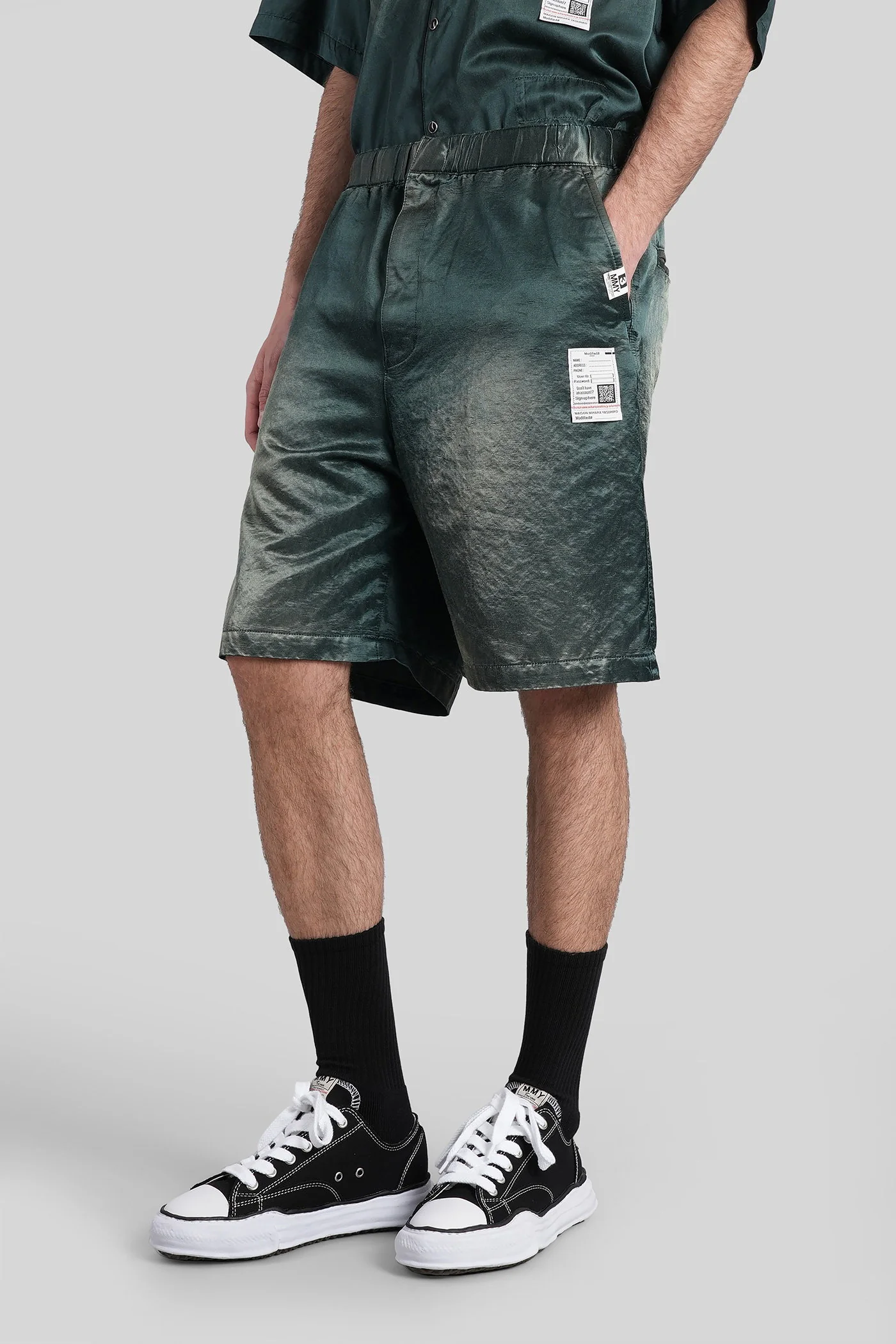 Shorts in green cotton - Image 4