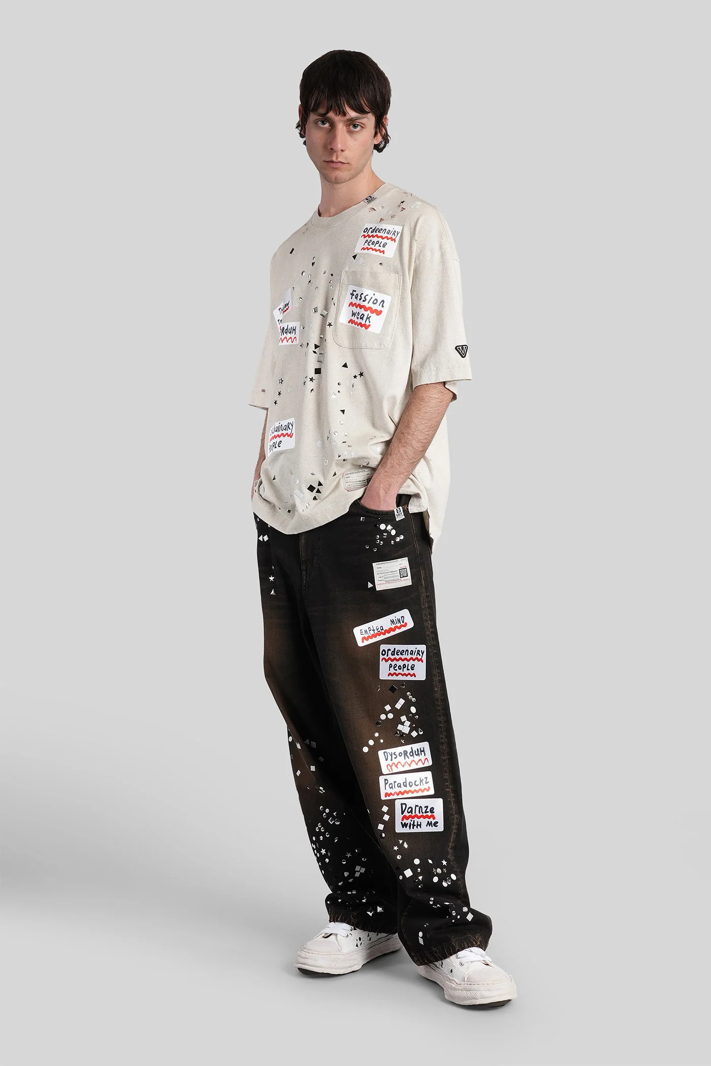 T-Shirt in beige cotton - Image 2
