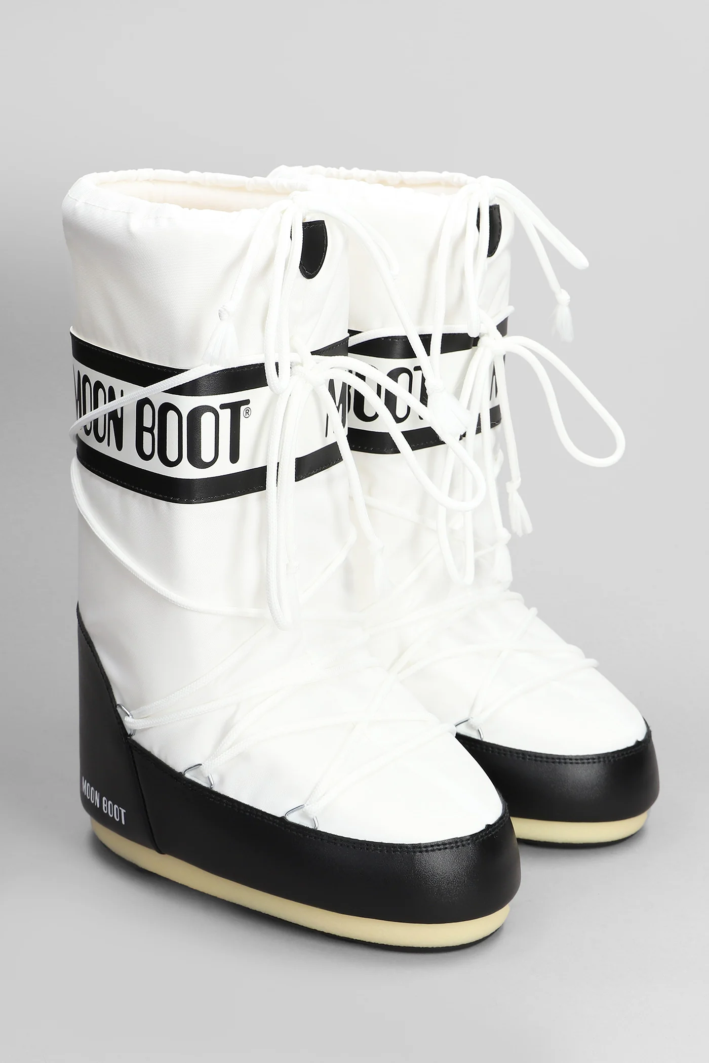 Mb icon nylon low heels boots in white nylon - Image 2