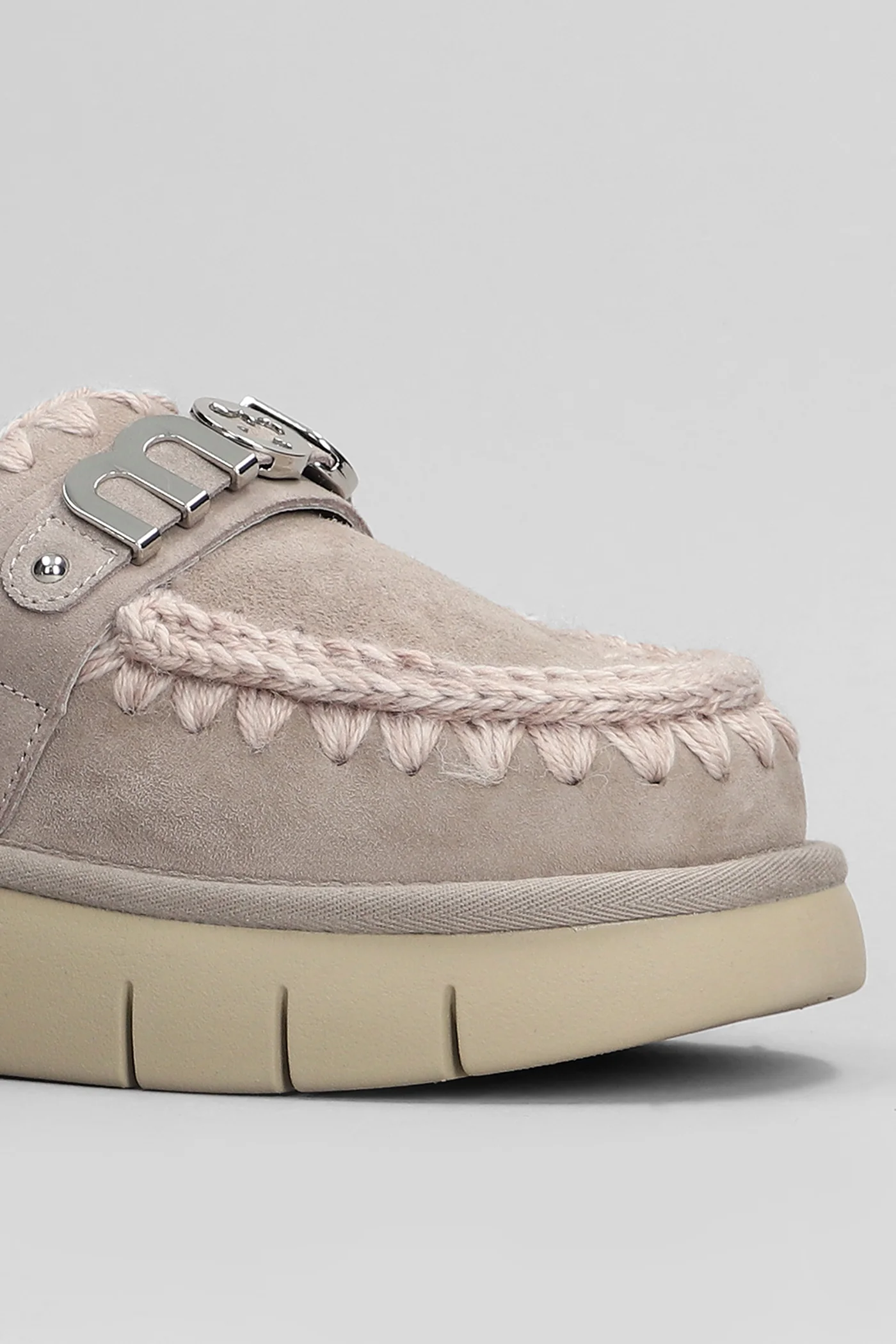 Bounce clog Slipper-Mule in beige suede - Image 5