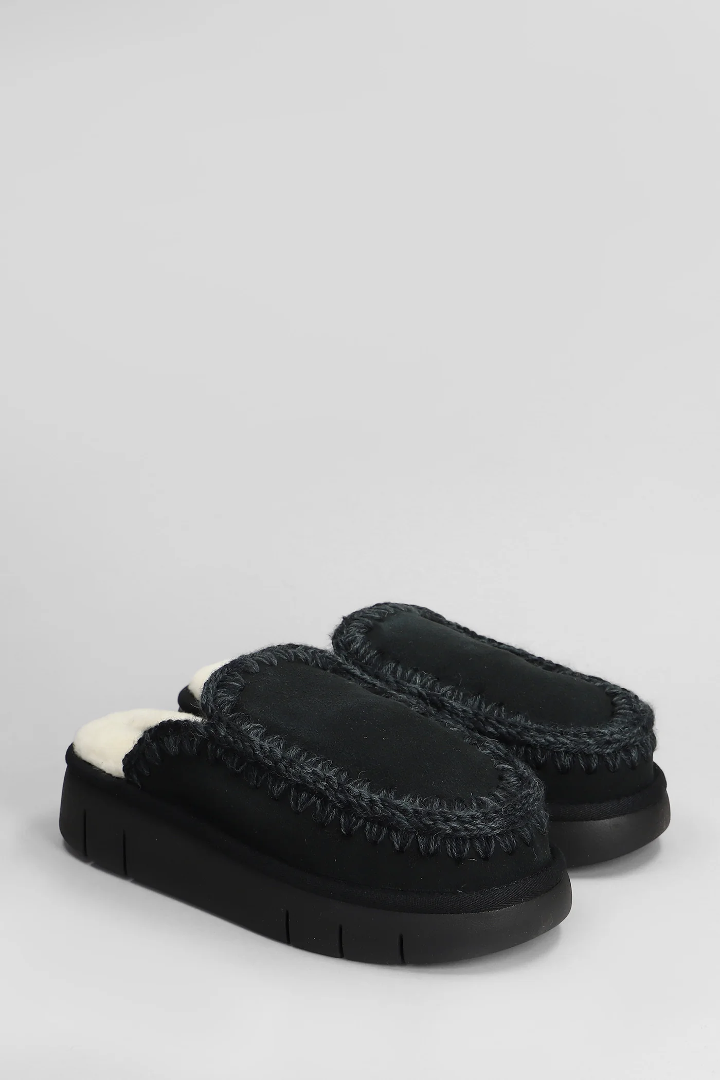 Bounce clog Slipper-Mule in black suede - Image 2
