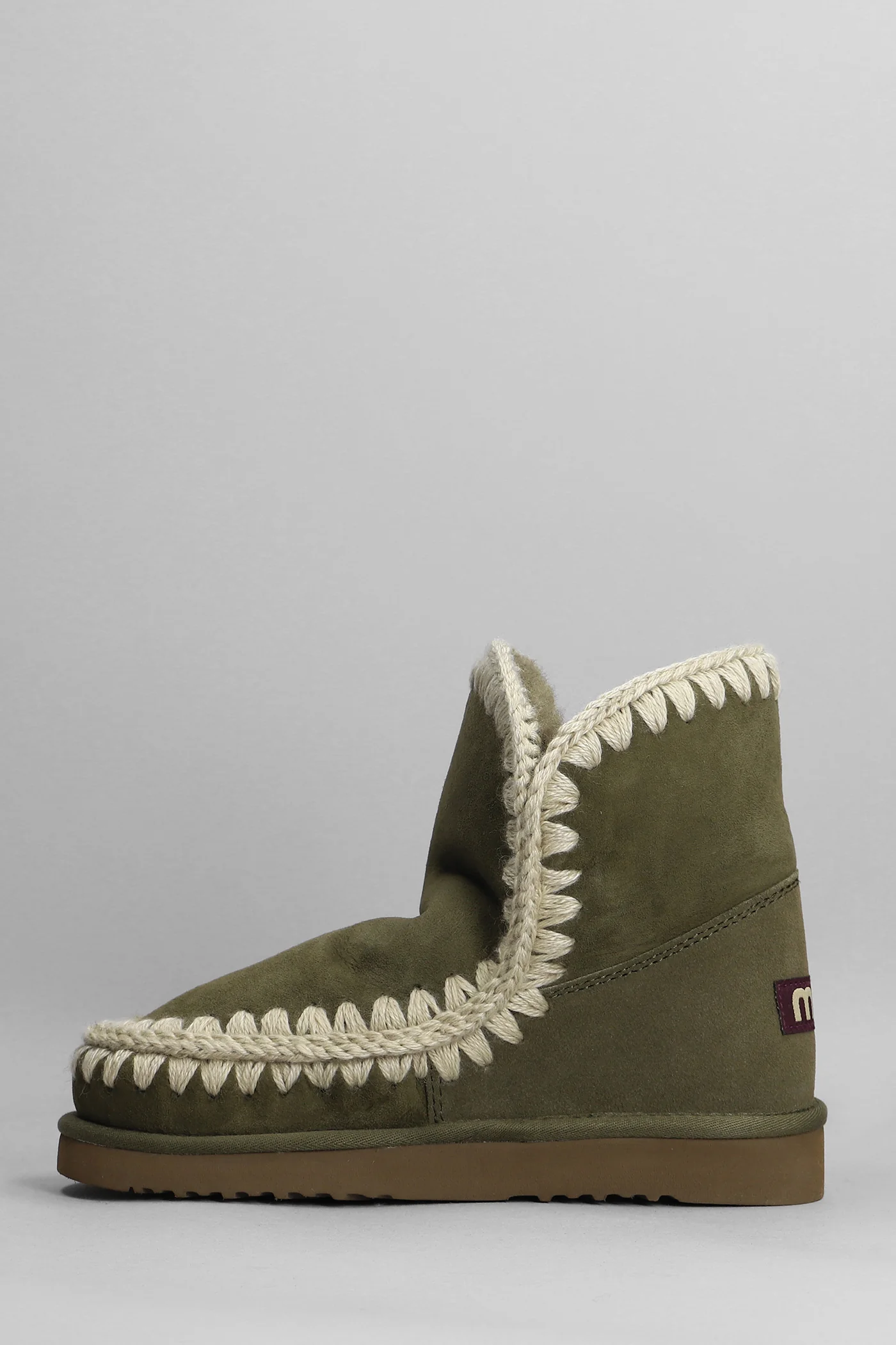 Eskimo 18 low heels Ankle boots in green suede - Image 3