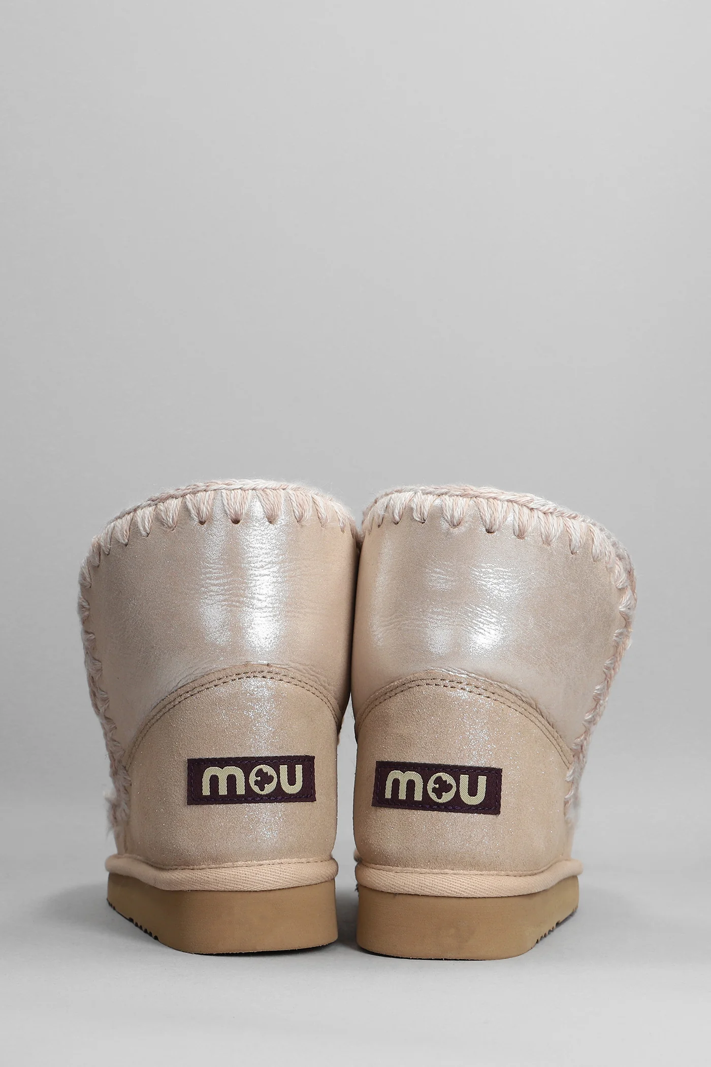 Eskimo 18 low heels Ankle boots in rose-pink glitter - Image 4