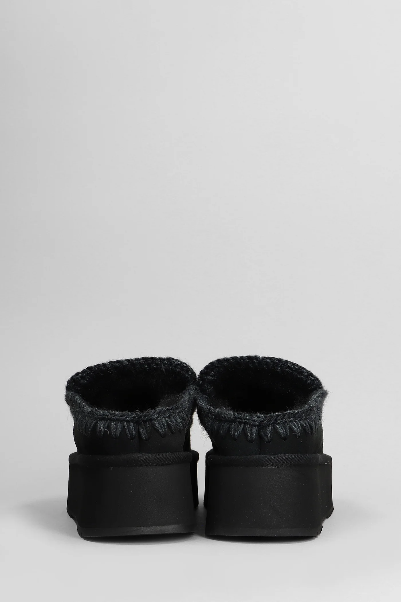 Eskimo platform Slipper-Mule in black suede - Image 4