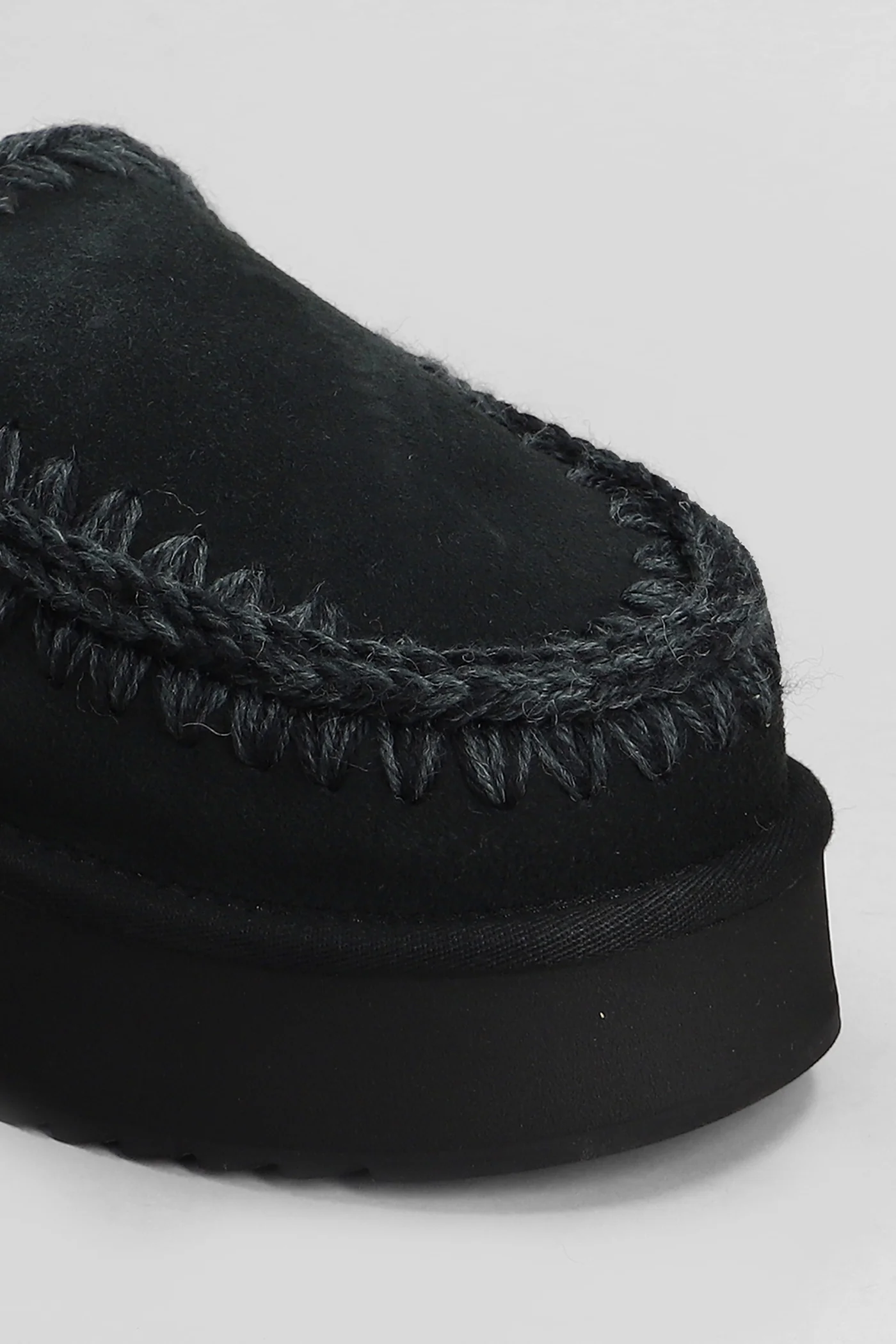 Eskimo platform Slipper-Mule in black suede - Image 5
