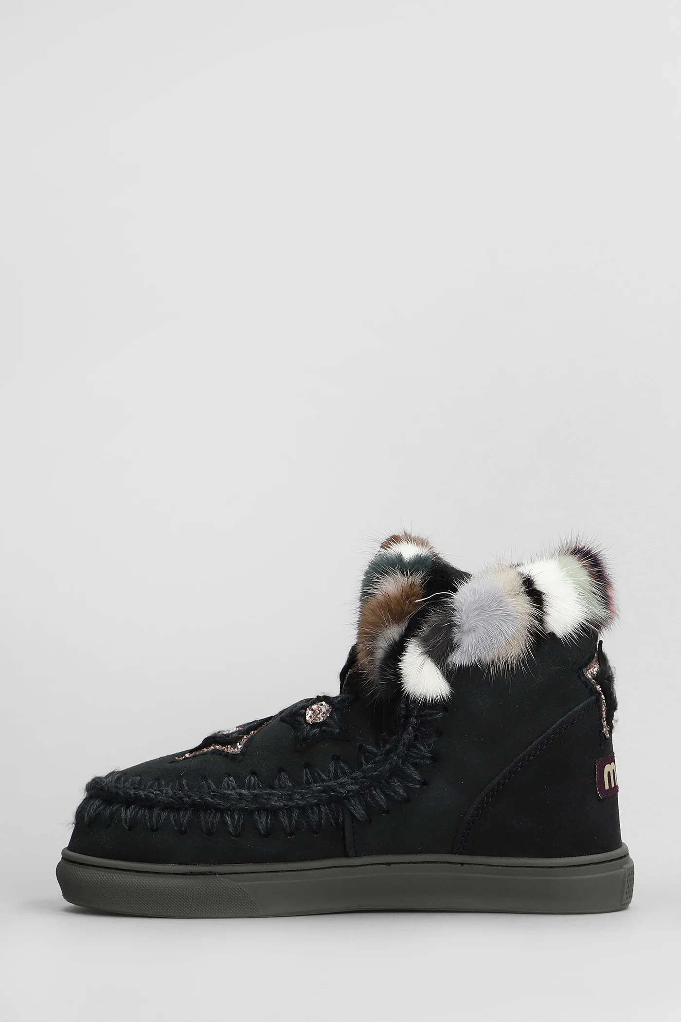 Eskimo sneaker star low heels Ankle boots in black suede - Image 3