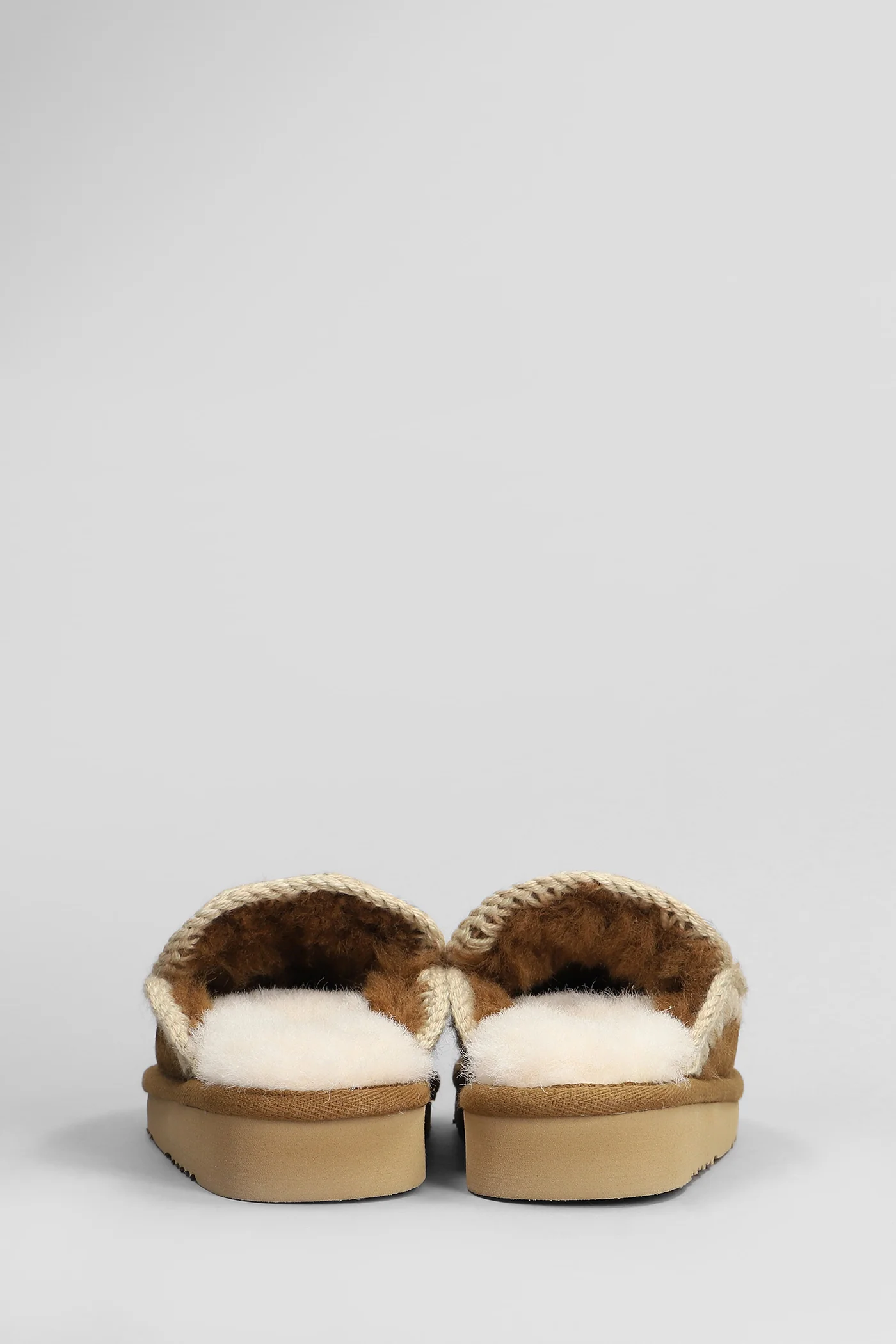 Eskimo stitching Slipper-Mule in brown suede - Image 4