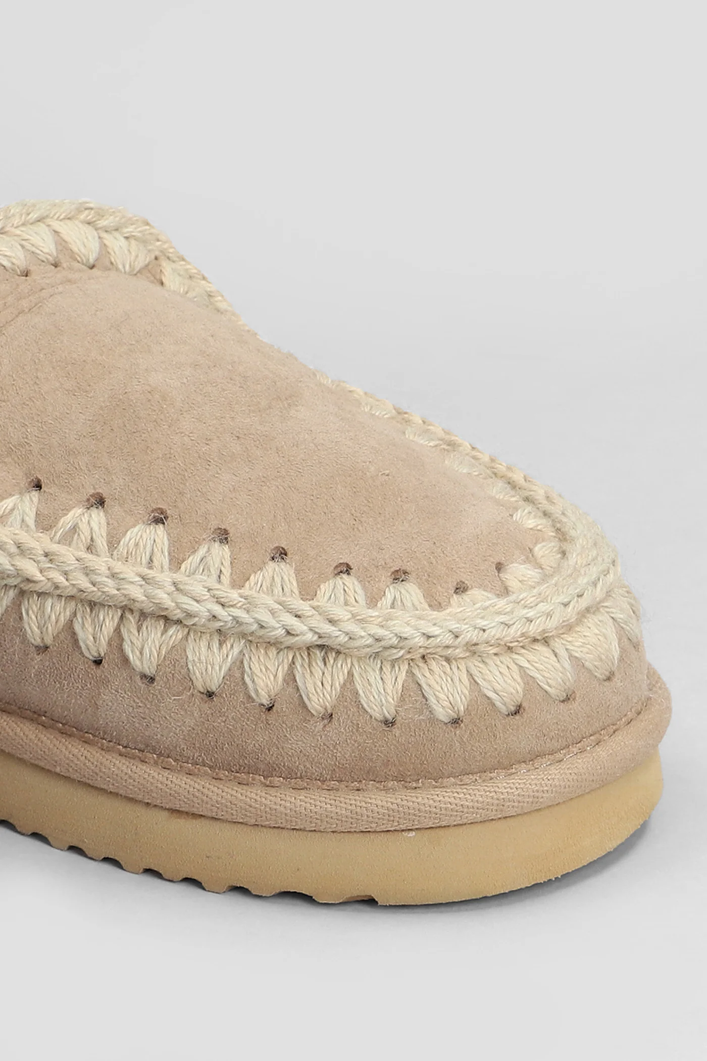 Eskimo stitching Slipper-Mule in Camel suede - Image 5