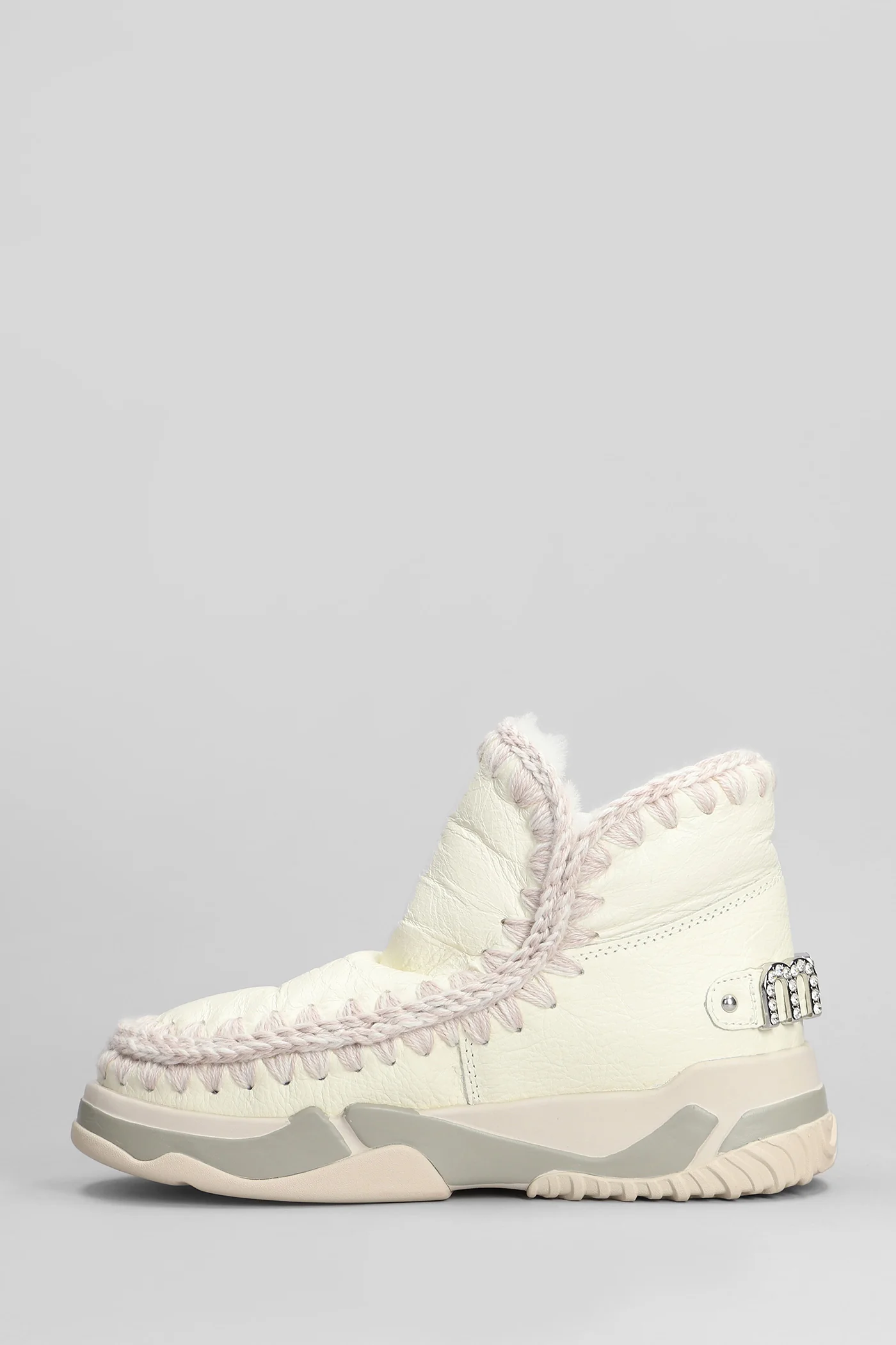 Eskimo Trainer low heels Ankle boots in white leather - Image 3