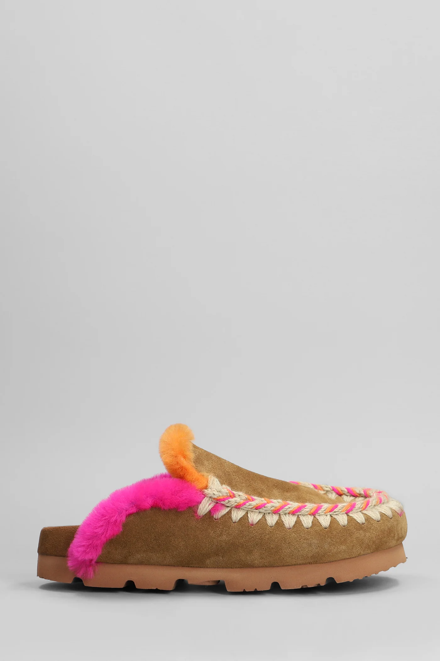 Winter bio Slipper-Mule in brown suede