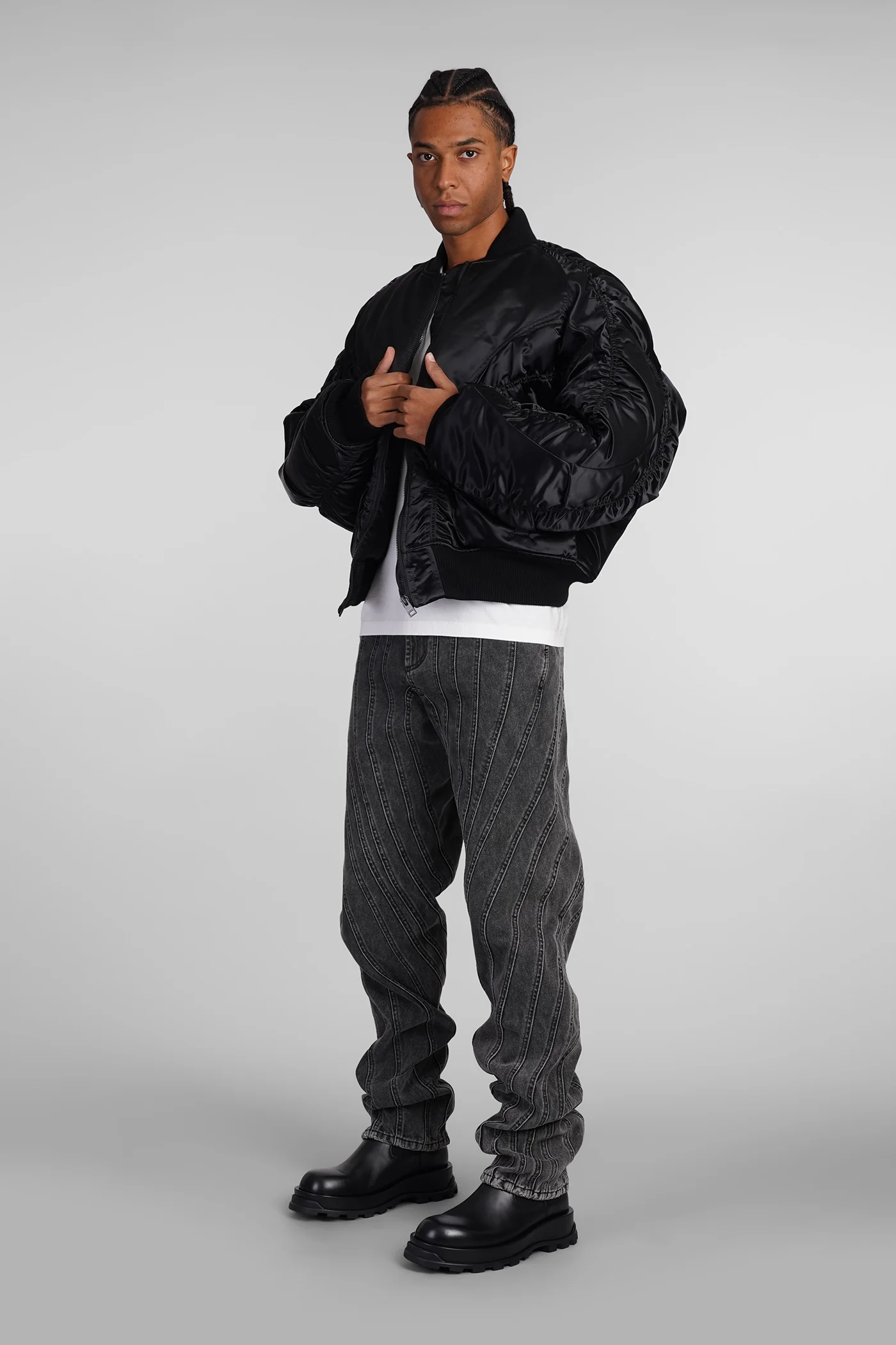 Bomber Jacket in black nylon - Image 2