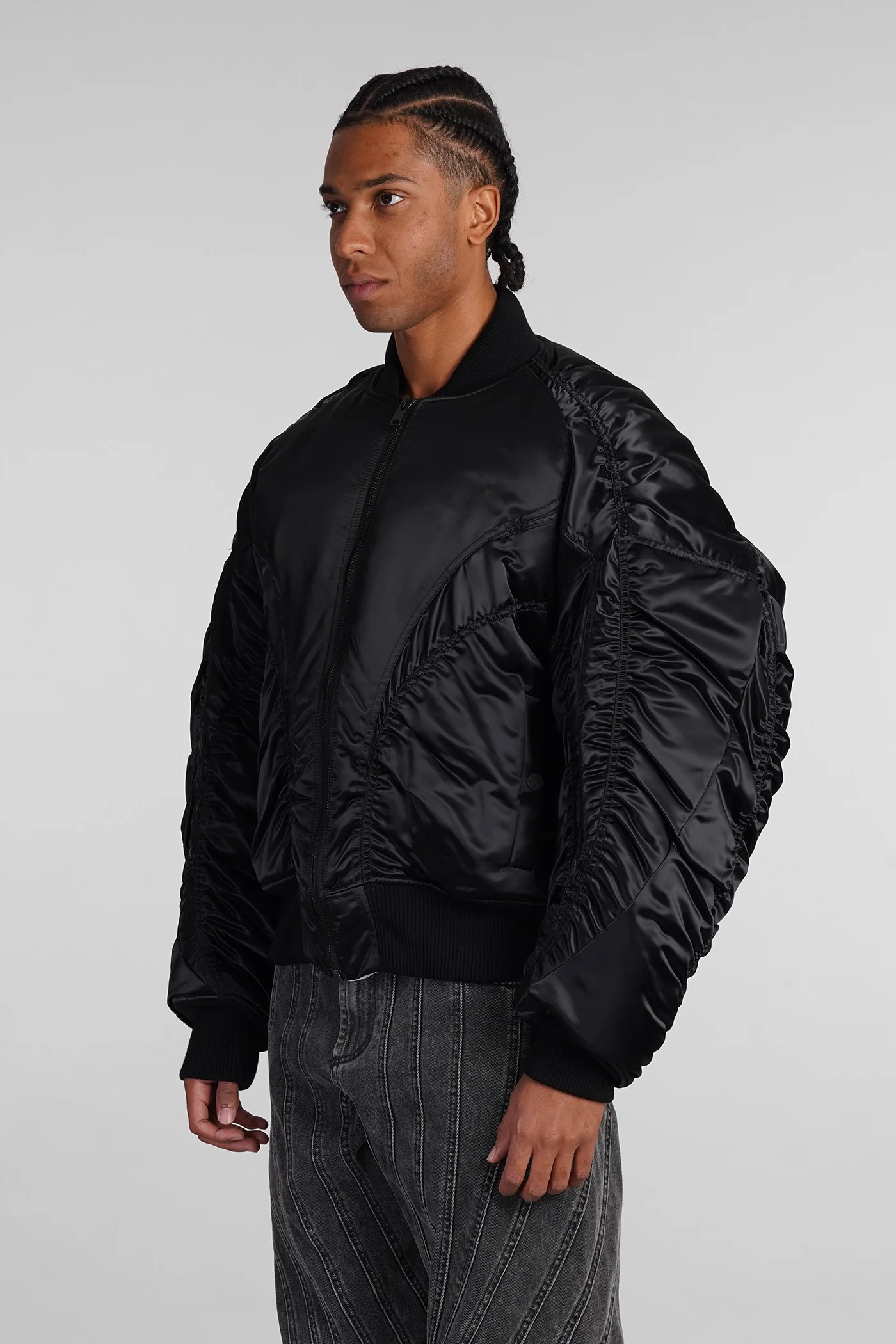 Bomber Jacket in black nylon - Image 4