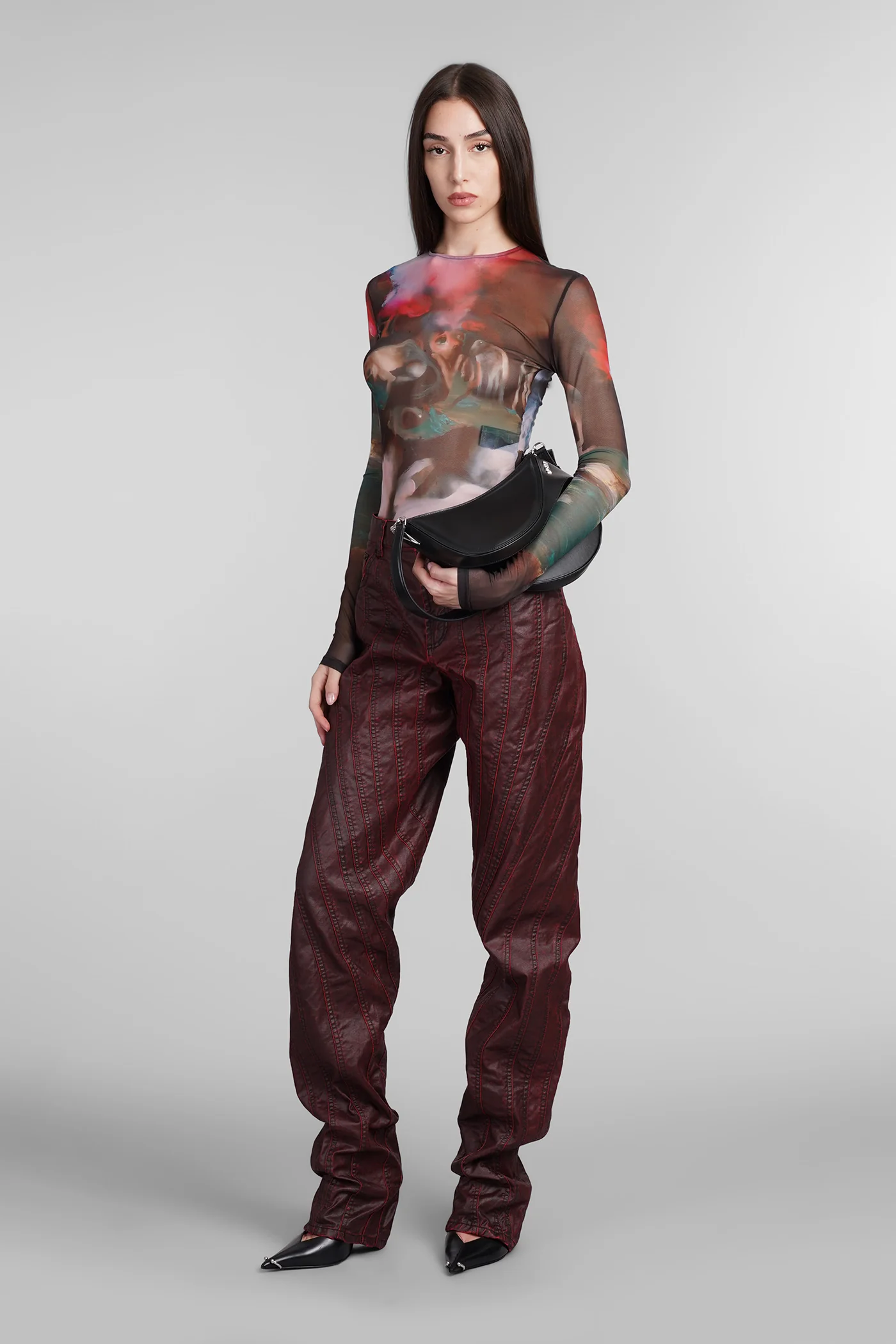 Jeans in bordeaux cotton - Image 2