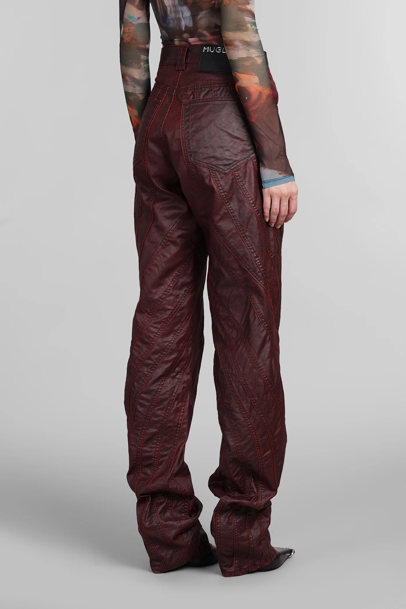 Jeans in bordeaux cotton - Image 3