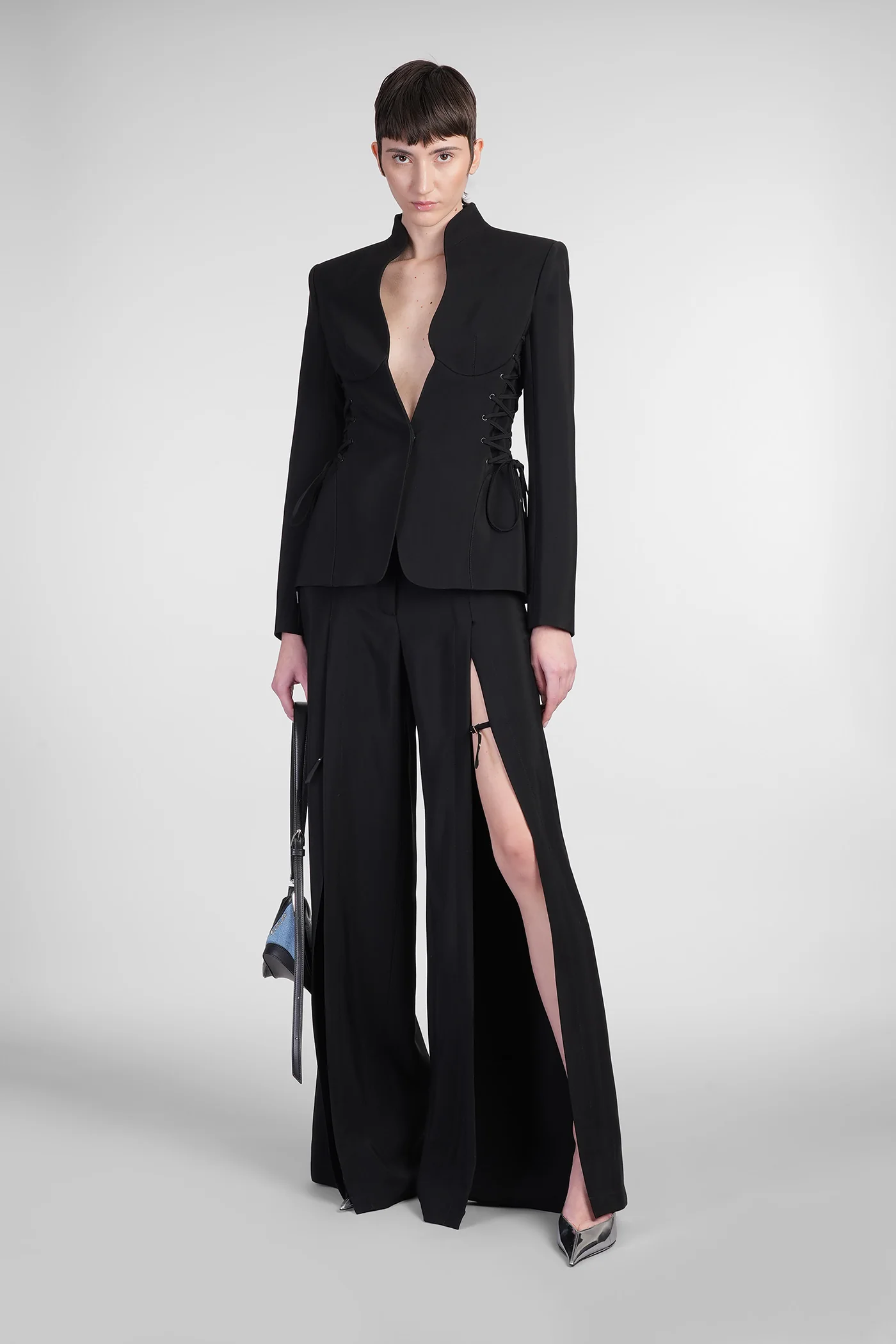 Pants in black viscose - Image 2