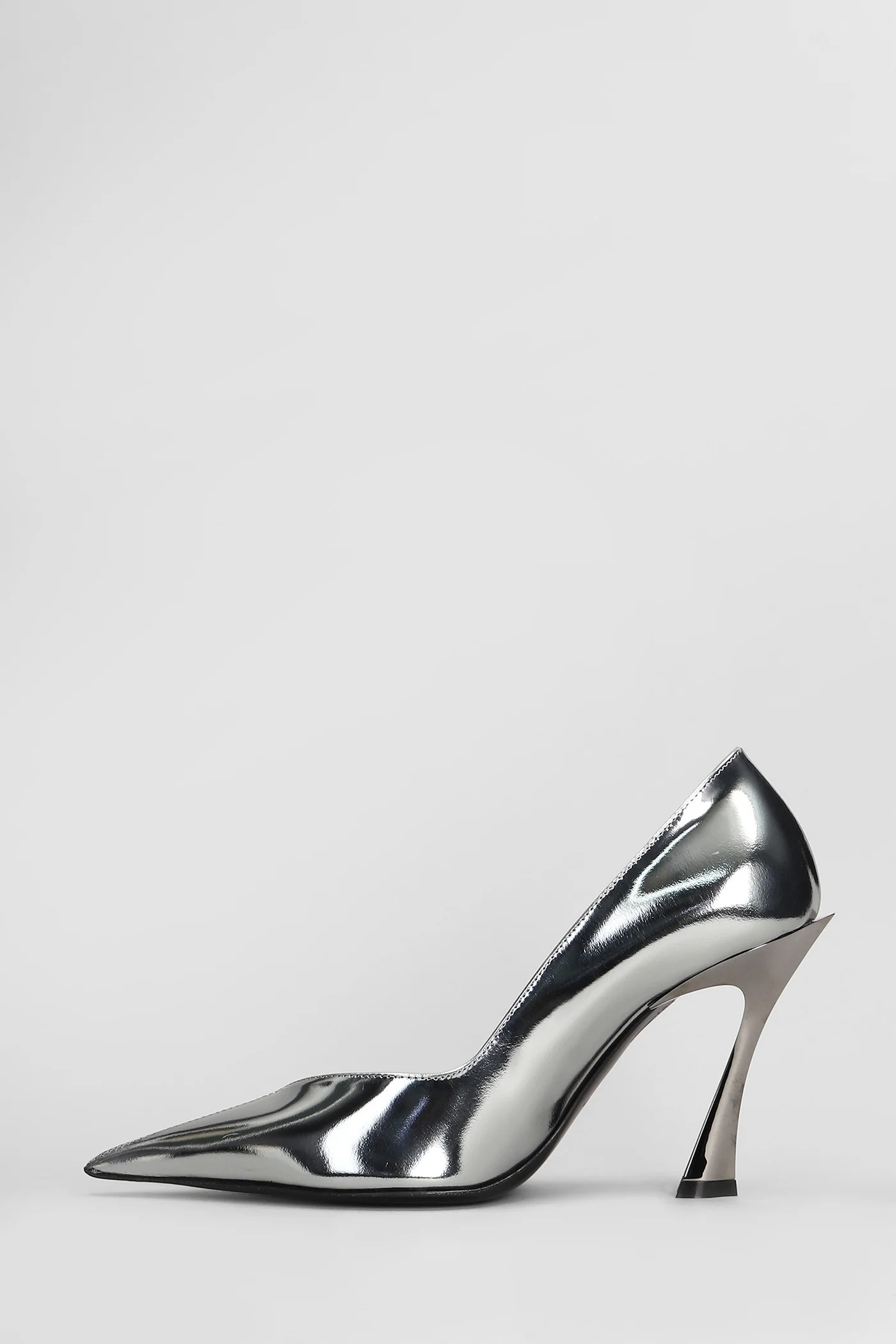 Pumps in silver leather - Image 3