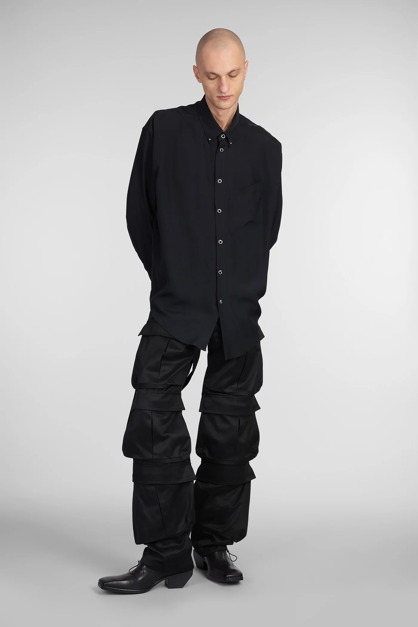 Shirt in black viscose - Image 2