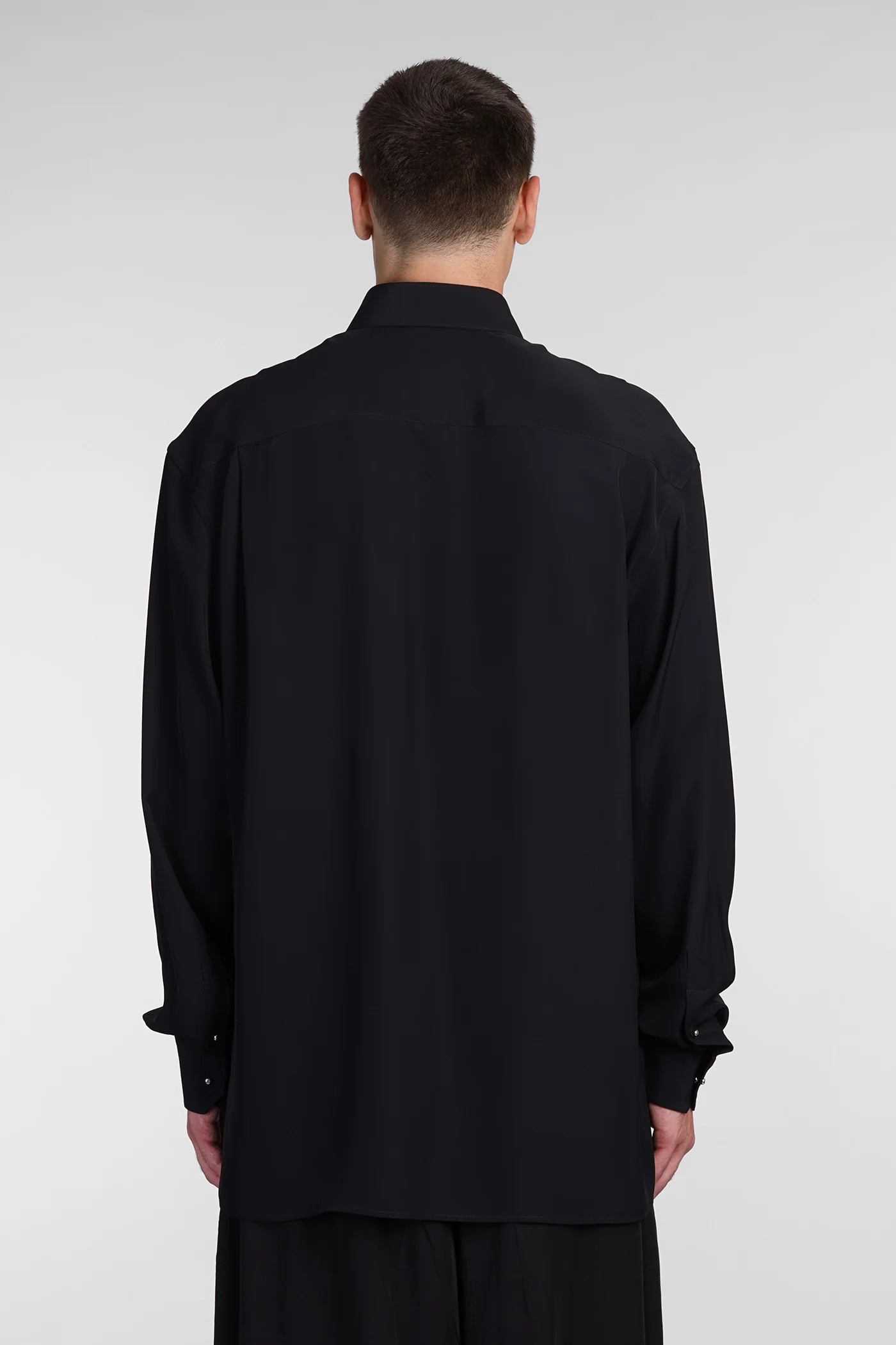 Shirt in black viscose - Image 3