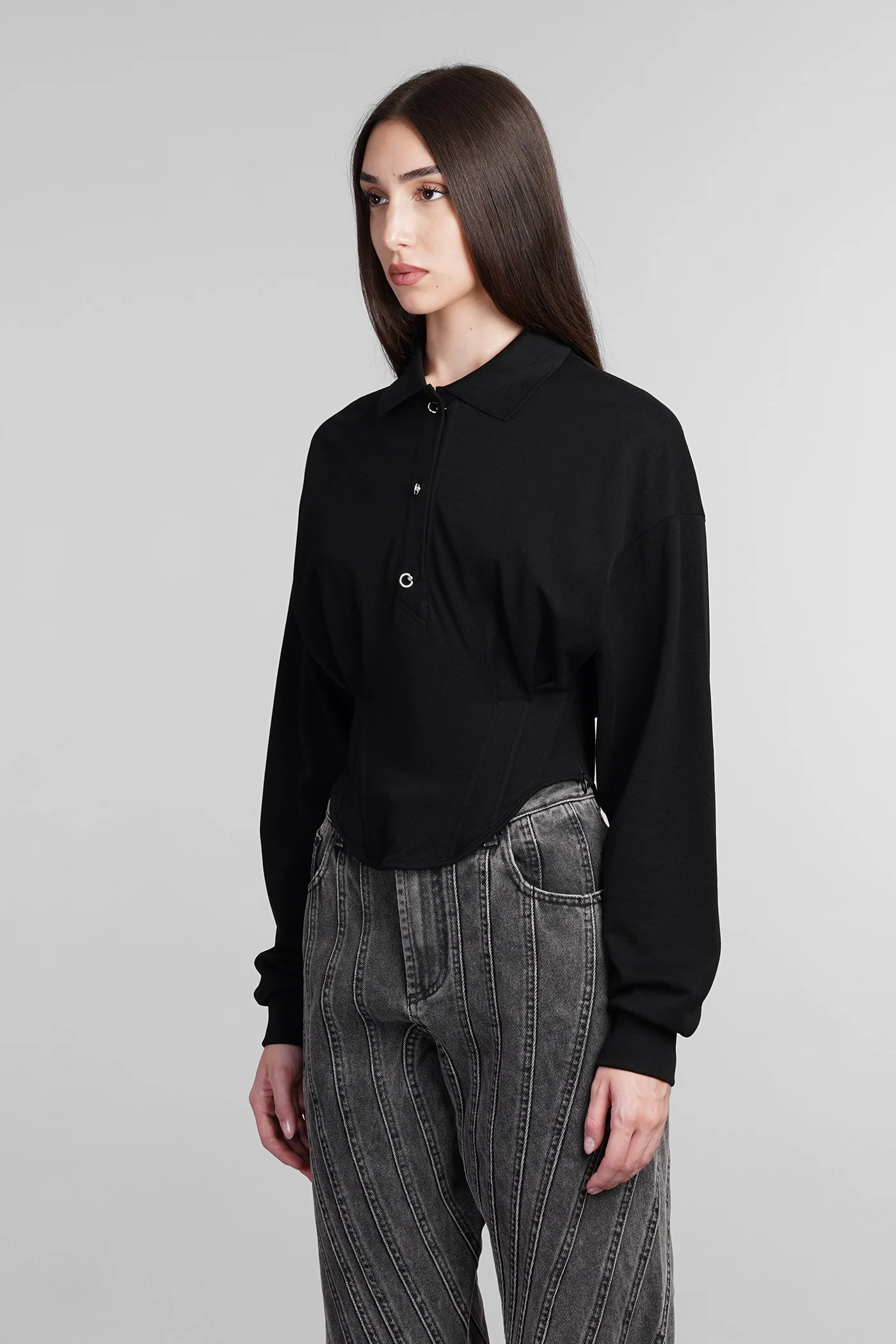 Topwear in black cotton - Image 4