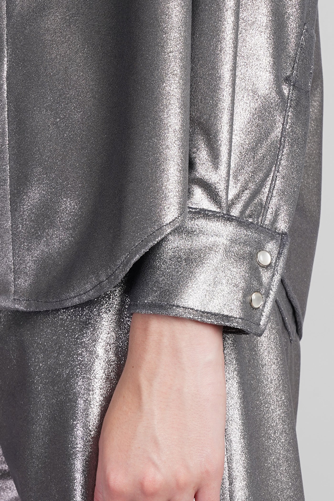 Pegaso Shirt in silver polyester - Image 5