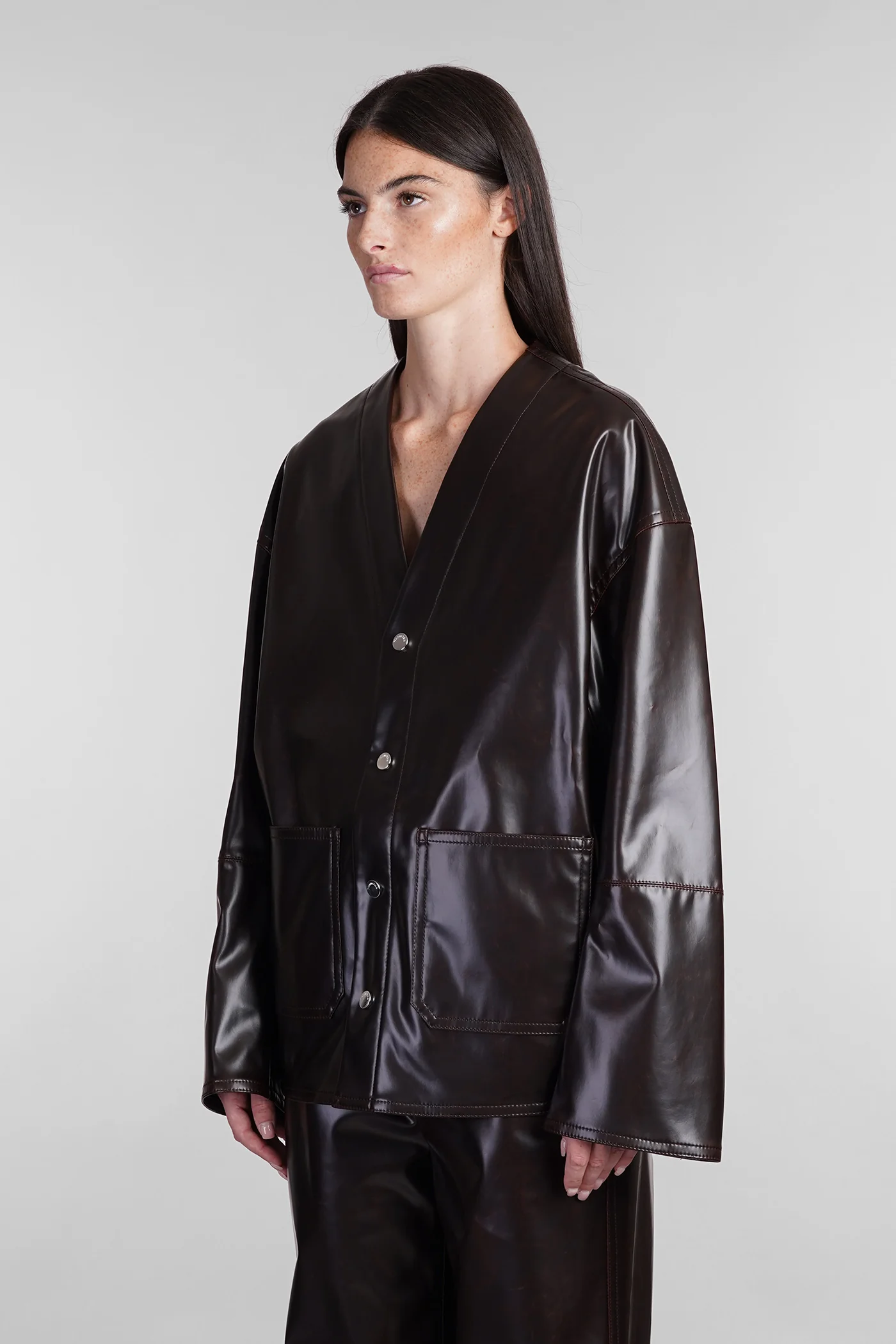 Casual jacket in brown Polyuretan - Image 4