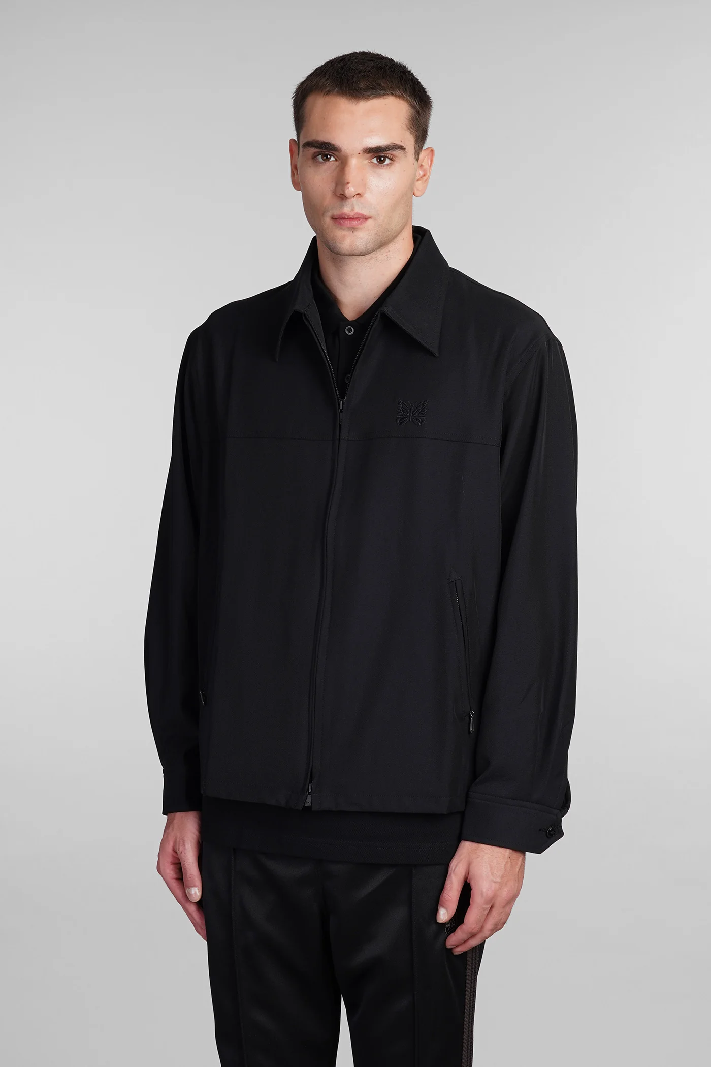 Casual jacket in black polyester