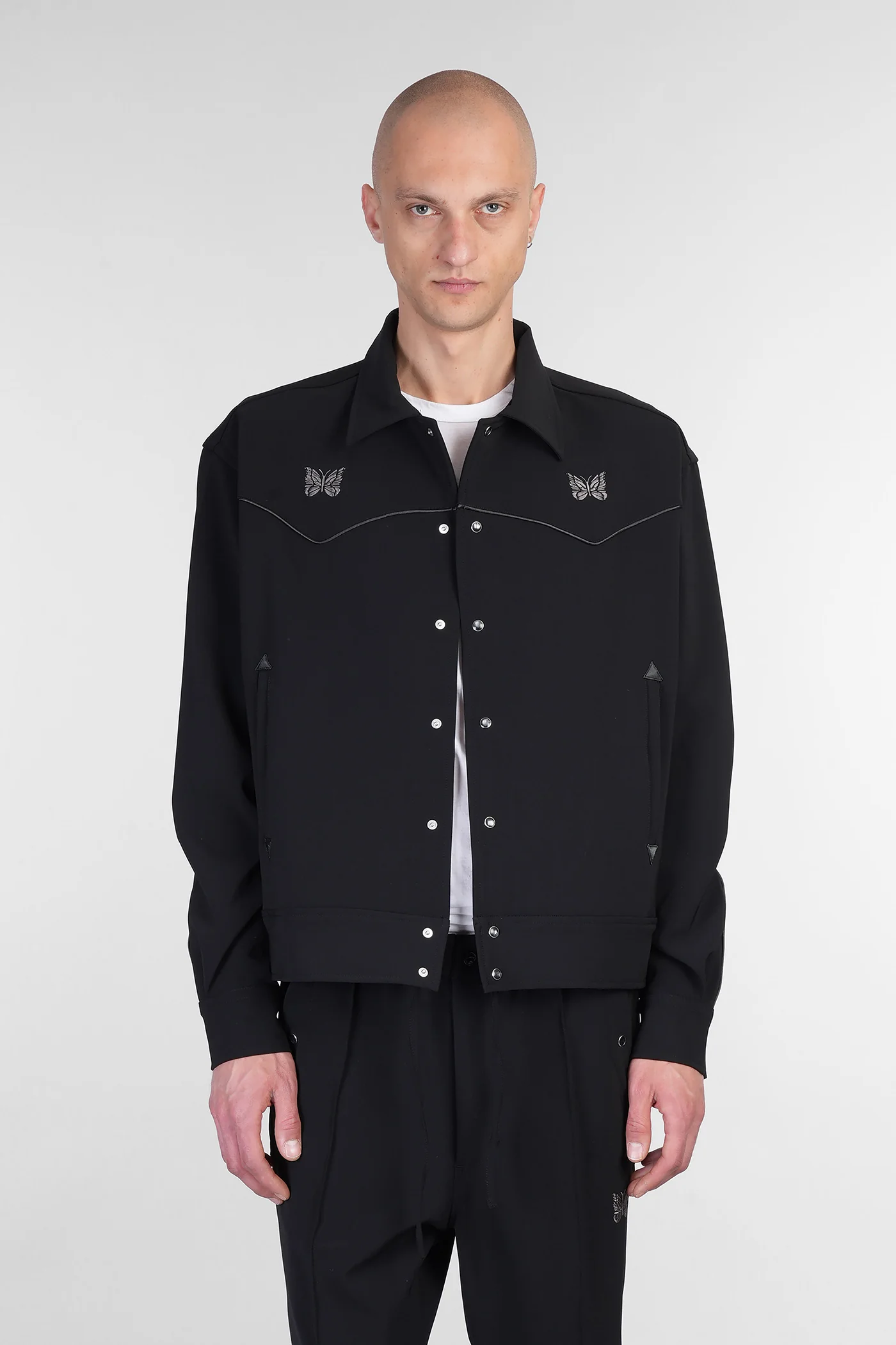 Casual jacket in black polyester